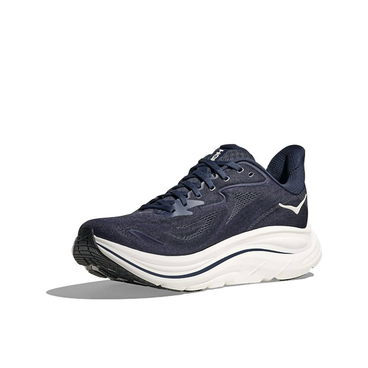 Tenis para correr de hombre color azul marino y blanco