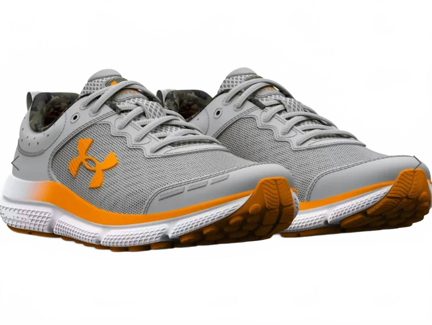 Tenis de hombre color gris y naranja