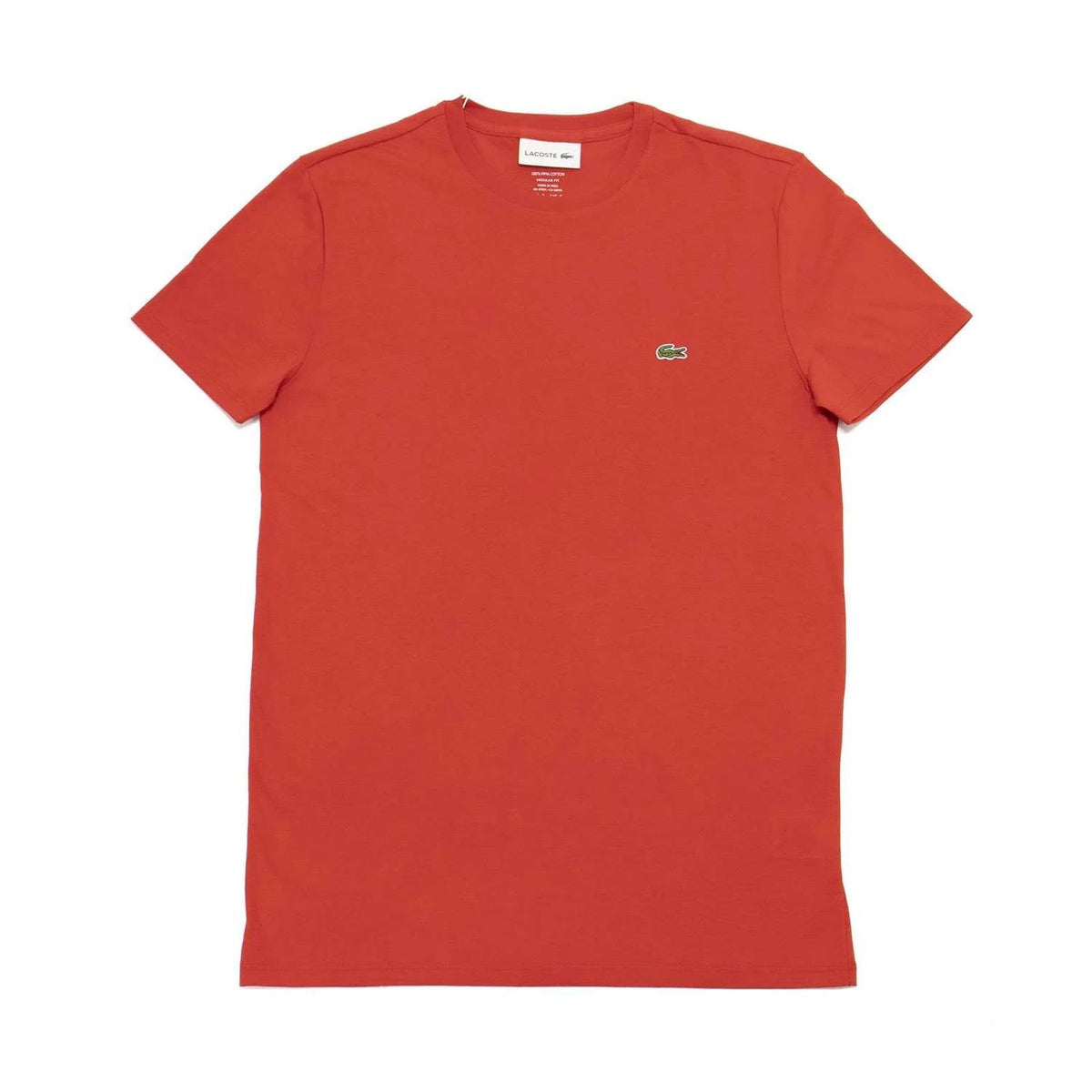 Camiseta de hombre de manga corta con cuello redondo color rojo
