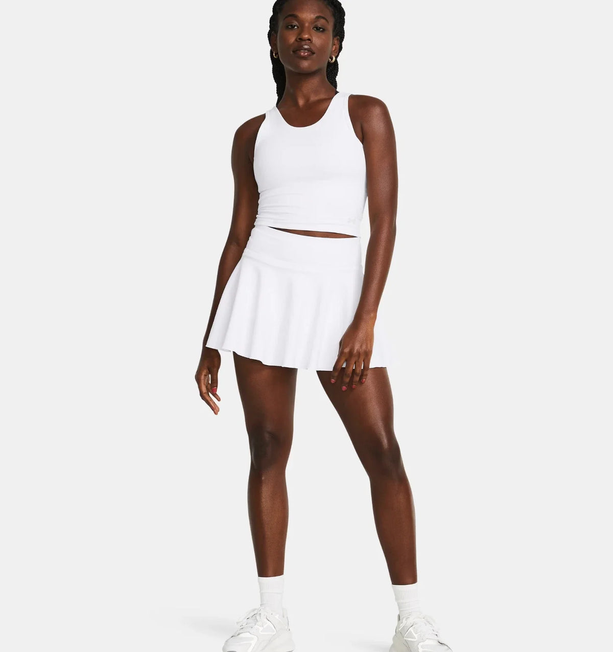 Falda pantalón de mujer con cintura elástica color blanco