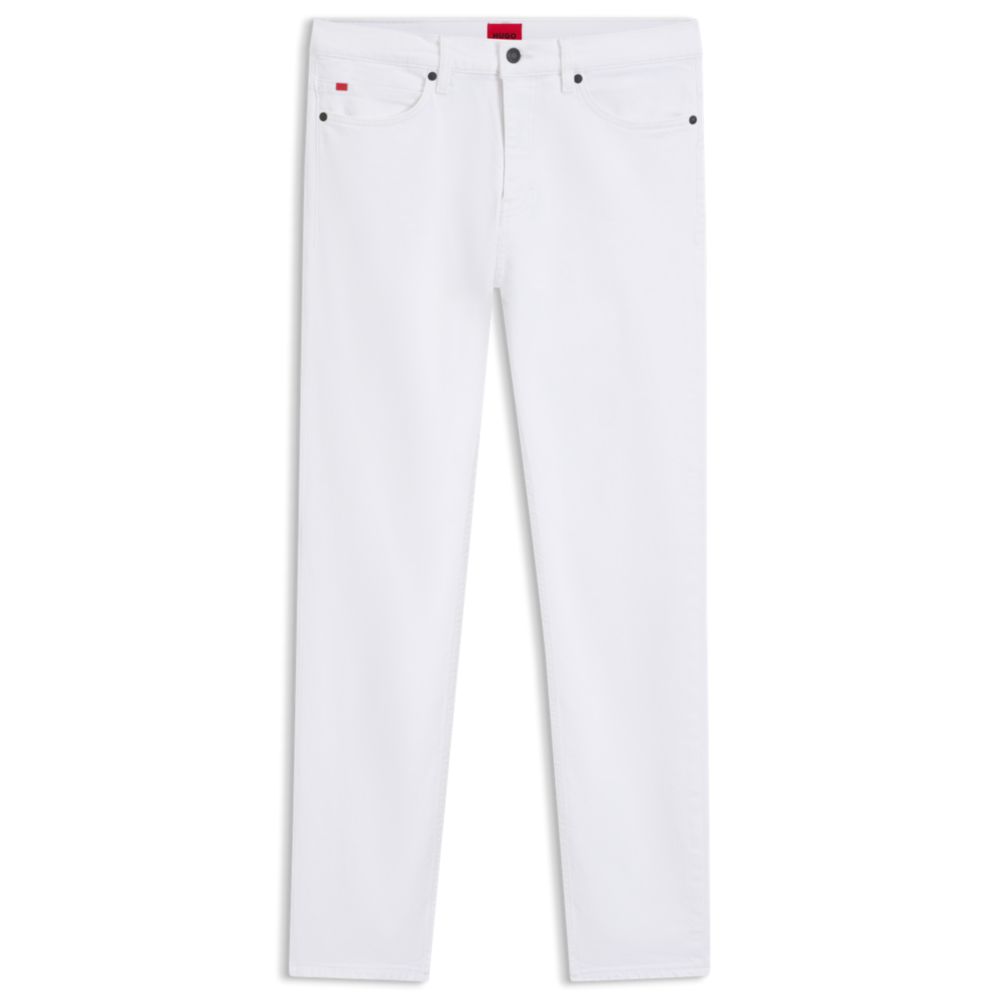 Jean de mezclilla de corte ajustado color blanco