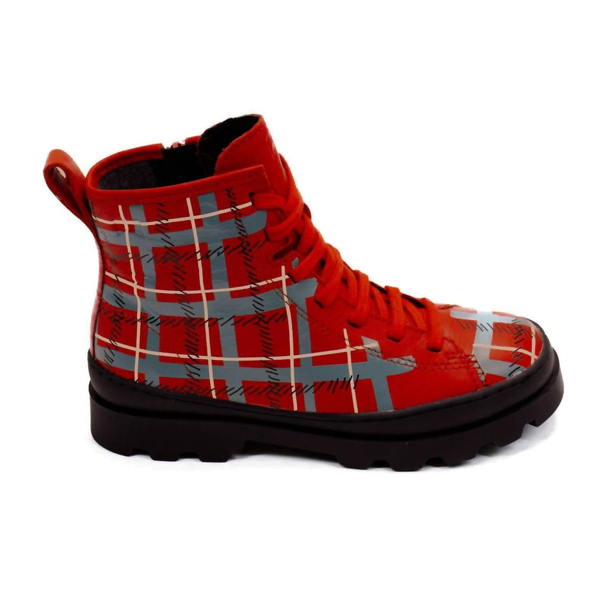 Botas para niña de cuero color rojo