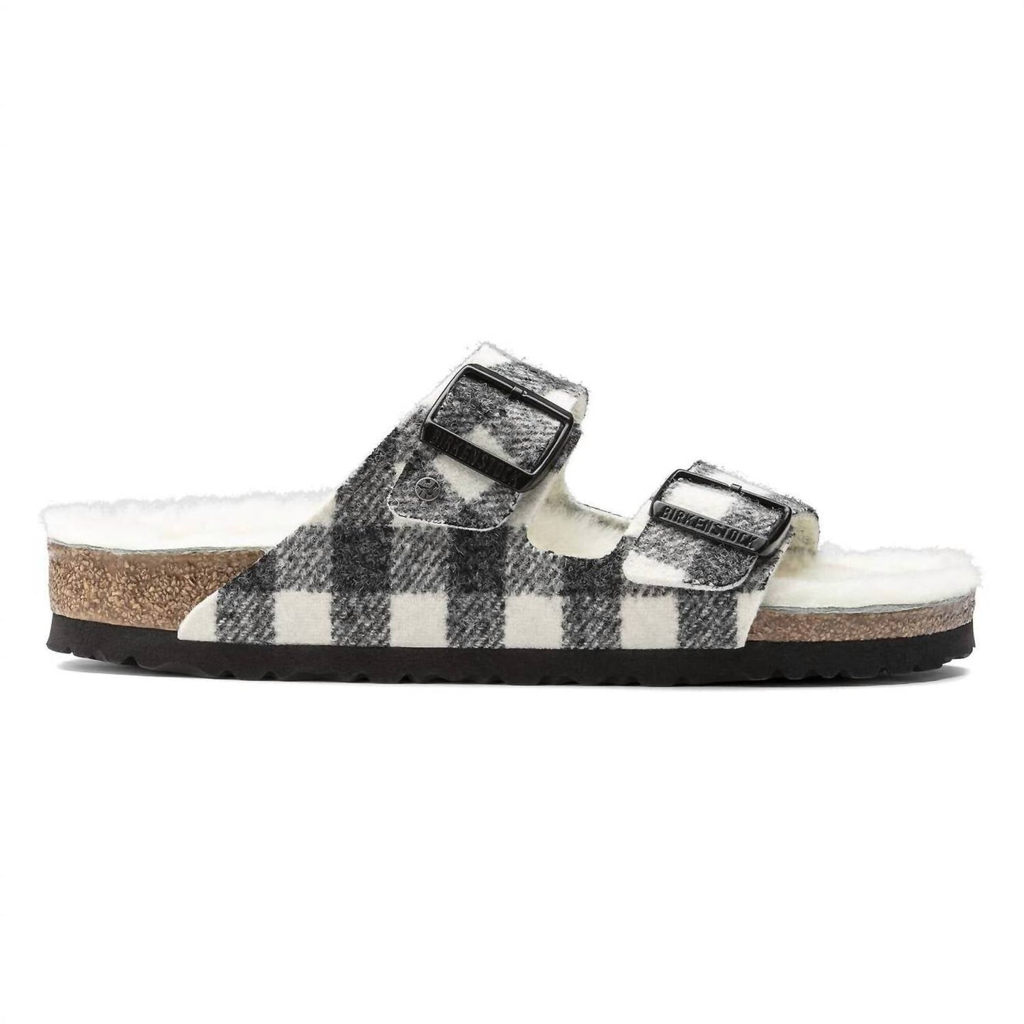 Sandalias unisex a cuadros color blanco