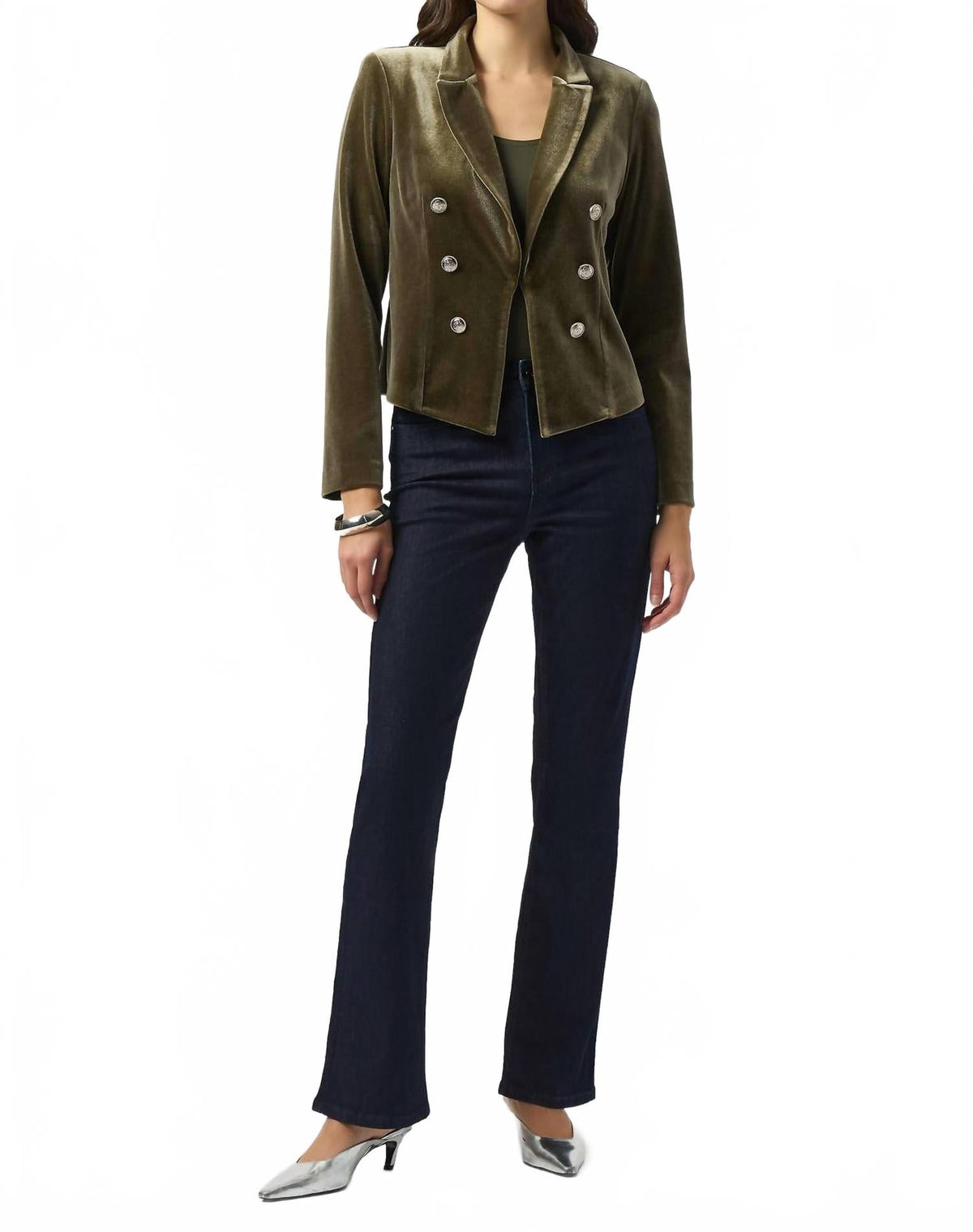 Blazer de terciopelo color caqui