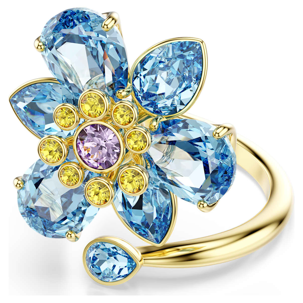 Anillo color azul y dorado