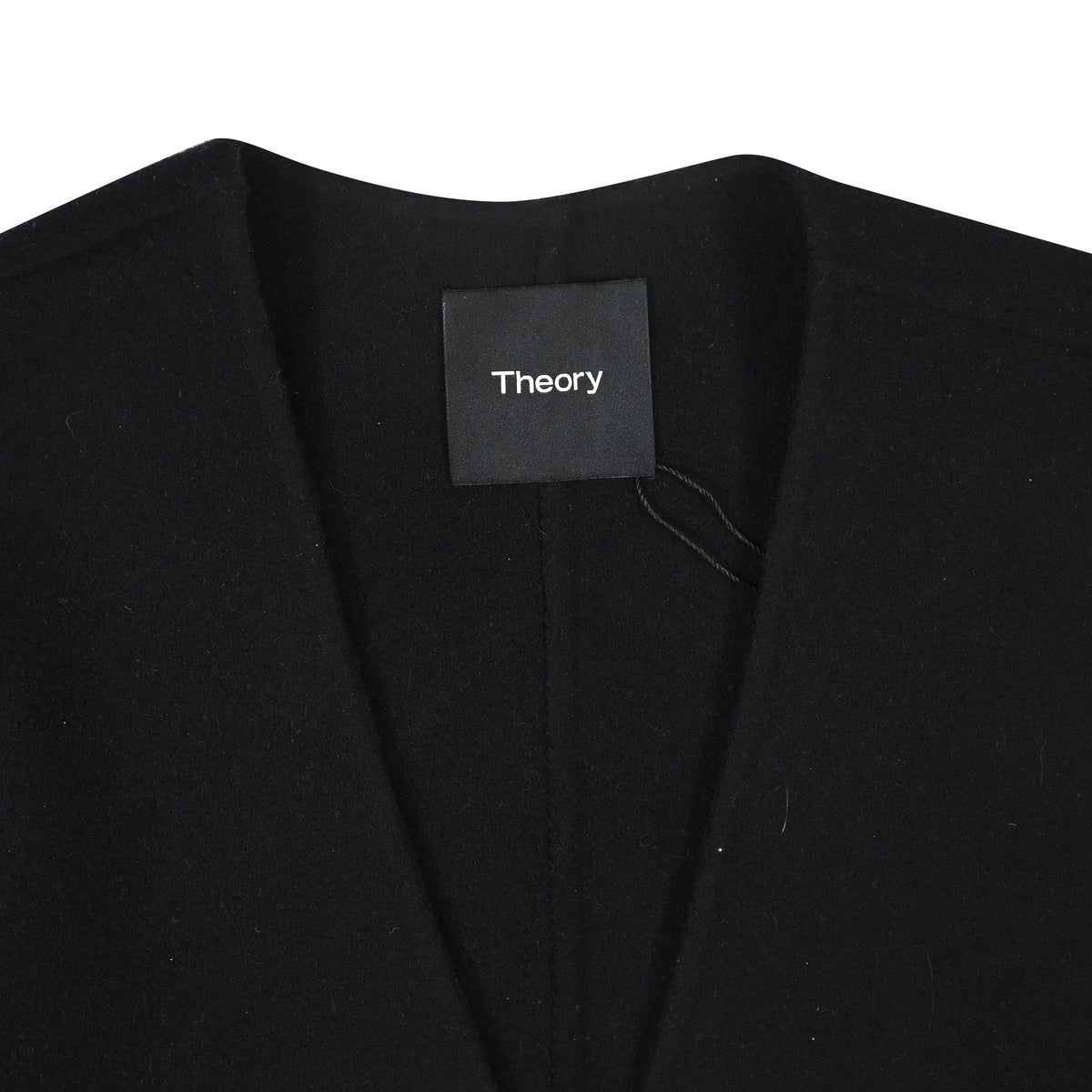 Chaqueta de lana con cuello en V color negro