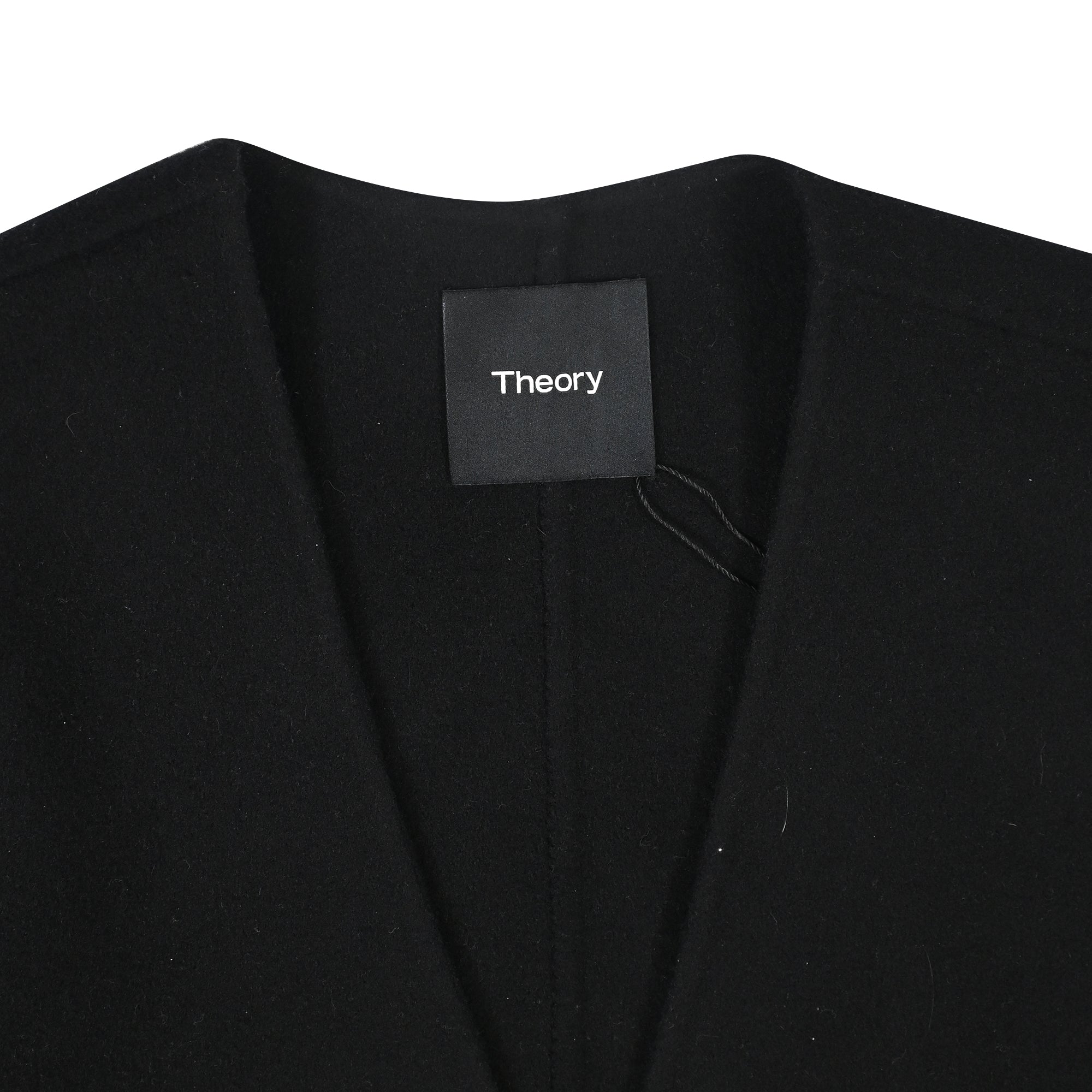 Chaqueta de lana con cuello en V color negro