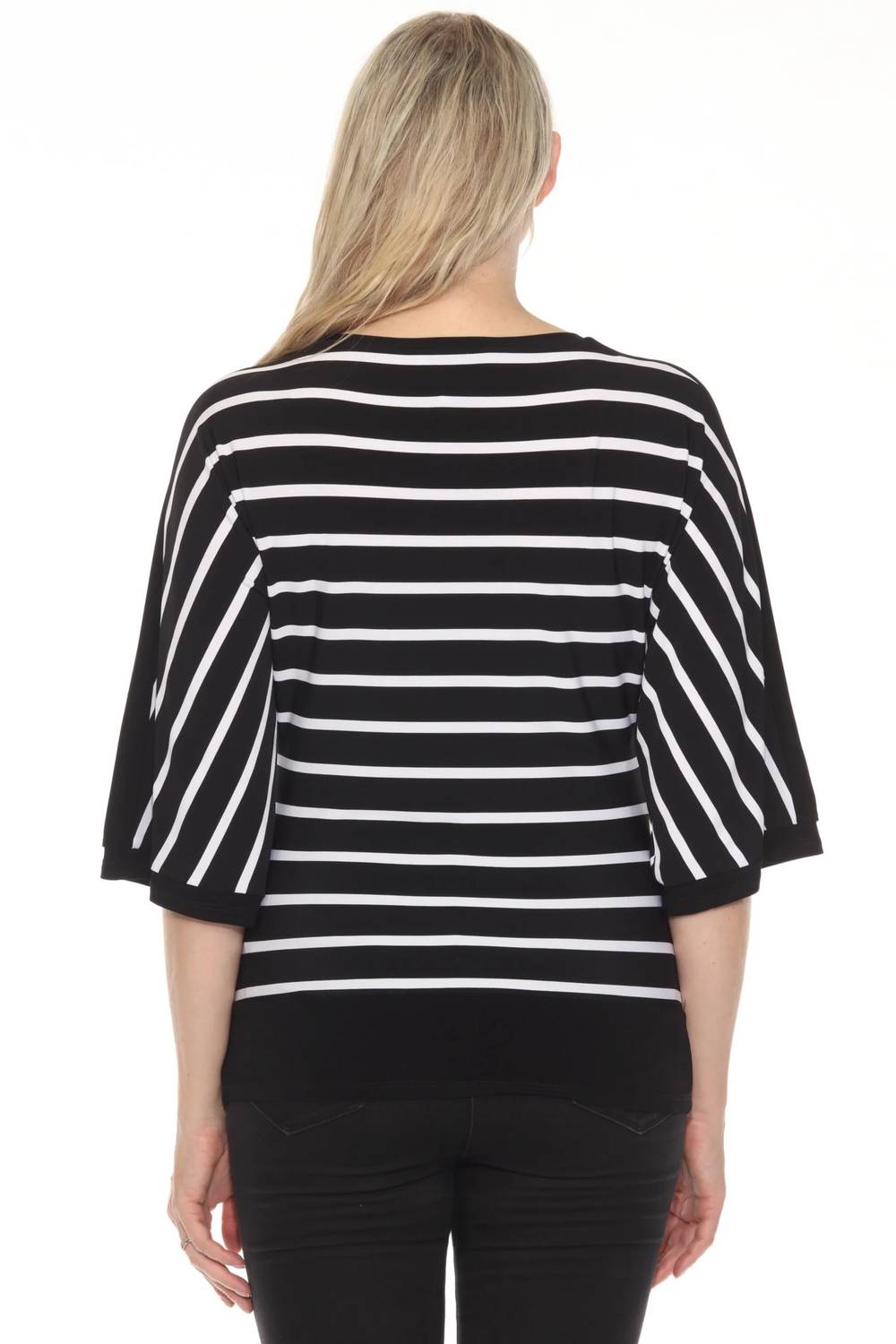 Top a rayas color negro
