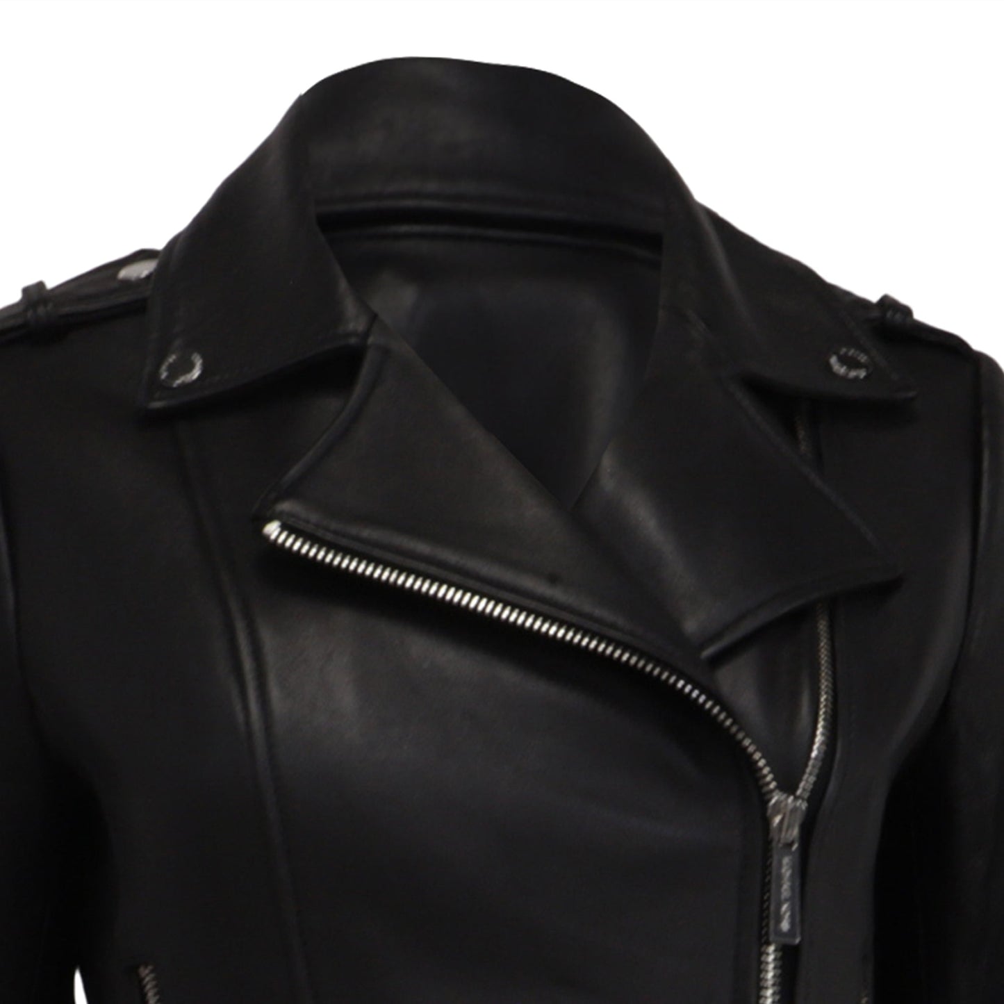 Chaqueta de cuero color negro
