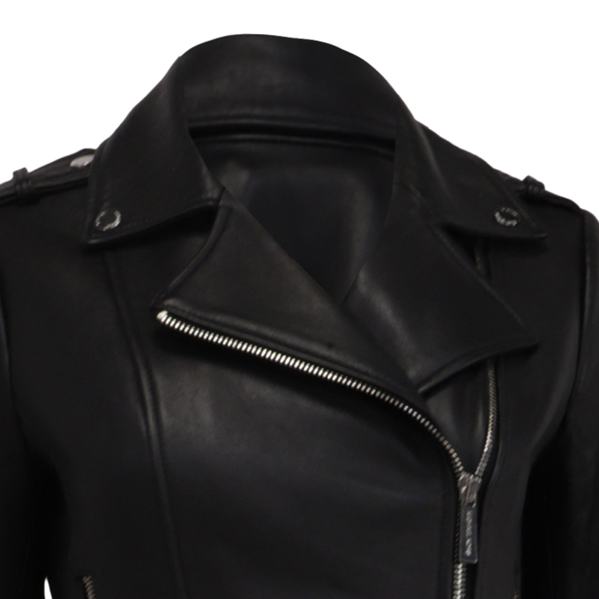 Chaqueta de cuero color negro
