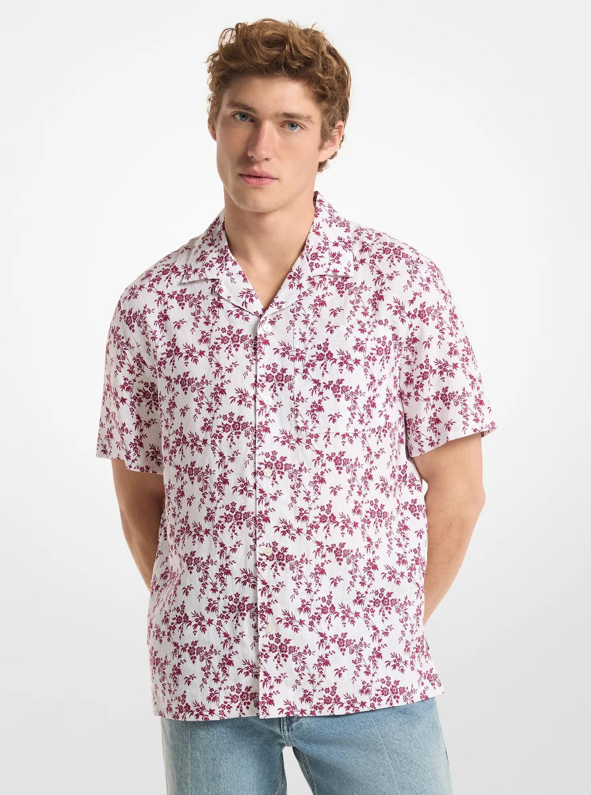 Camisa de lino con estampado floral