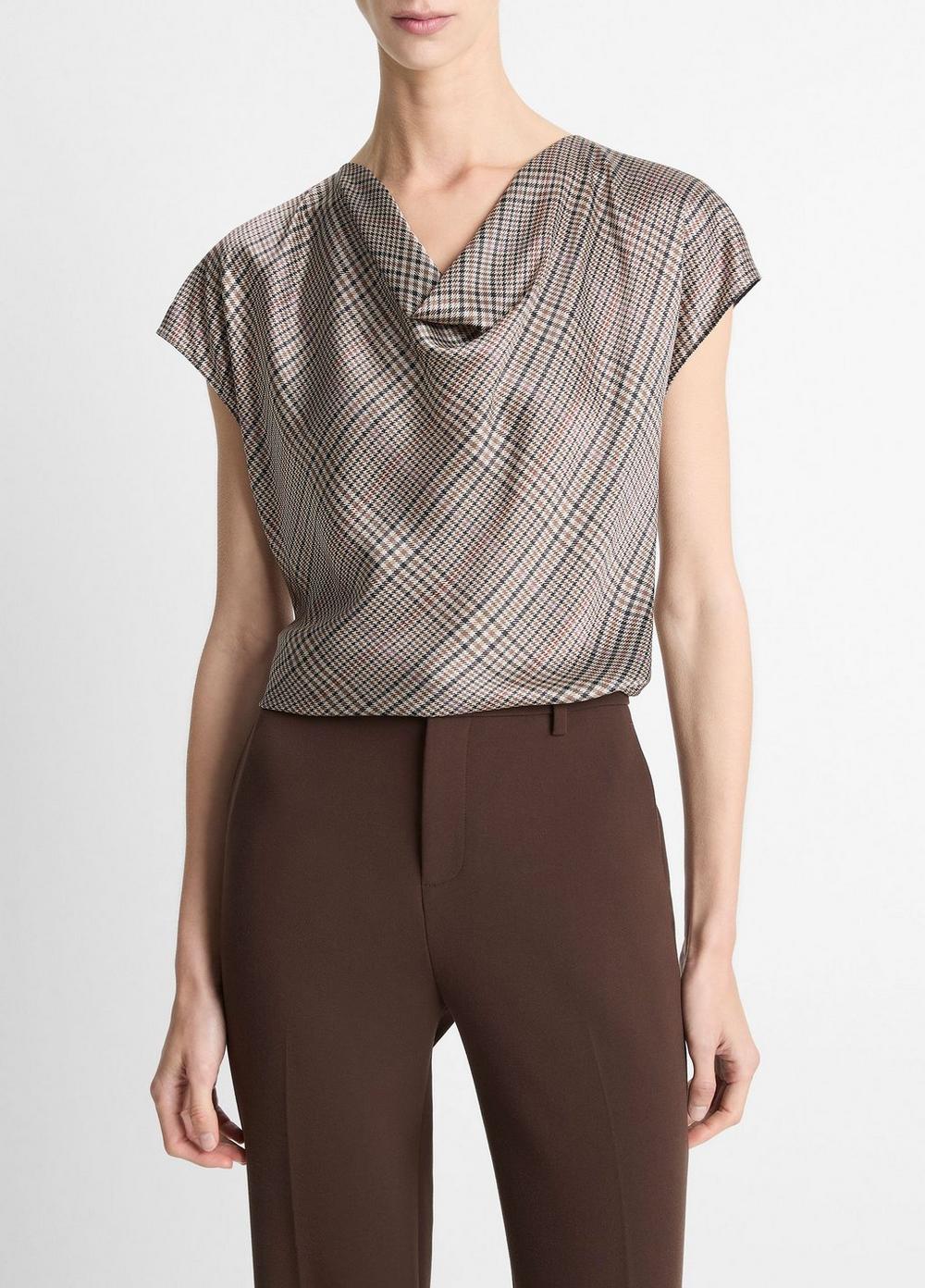 Blusa de seda a cuadros