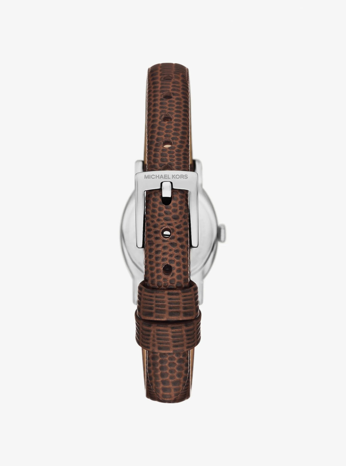 Reloj de cuero color plateado