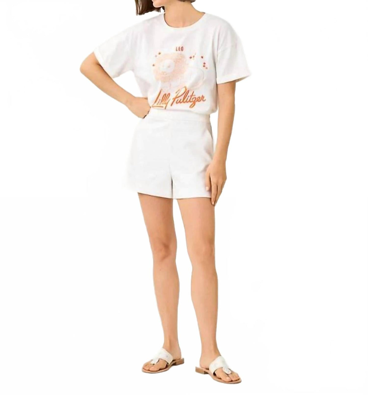 Top color blanco y naranja