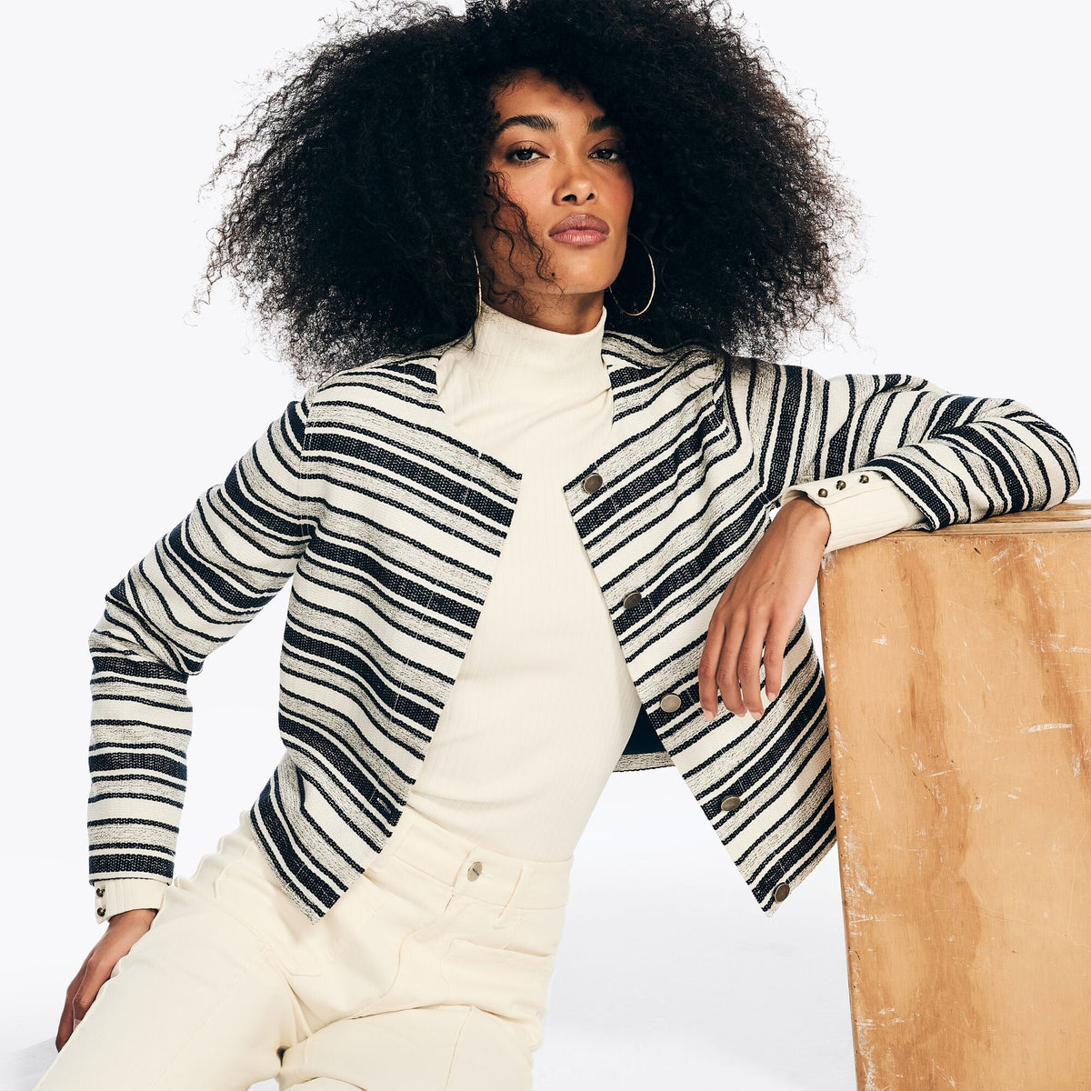 Chaqueta de mujer a rayas