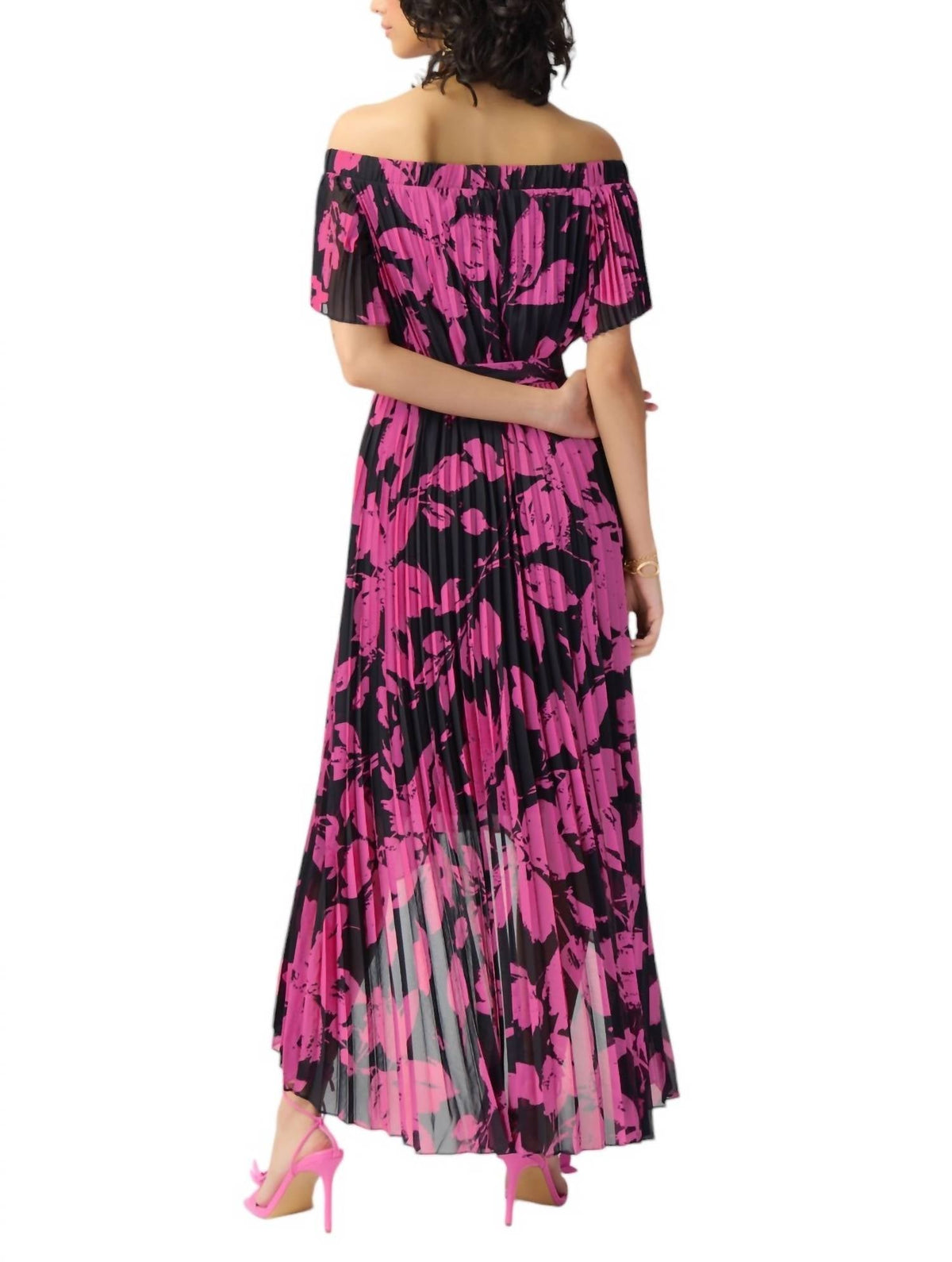Vestido color negro y rosado