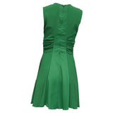 Sandro Risla Vestido Midi Verde Acampanado en Viscosa Verde