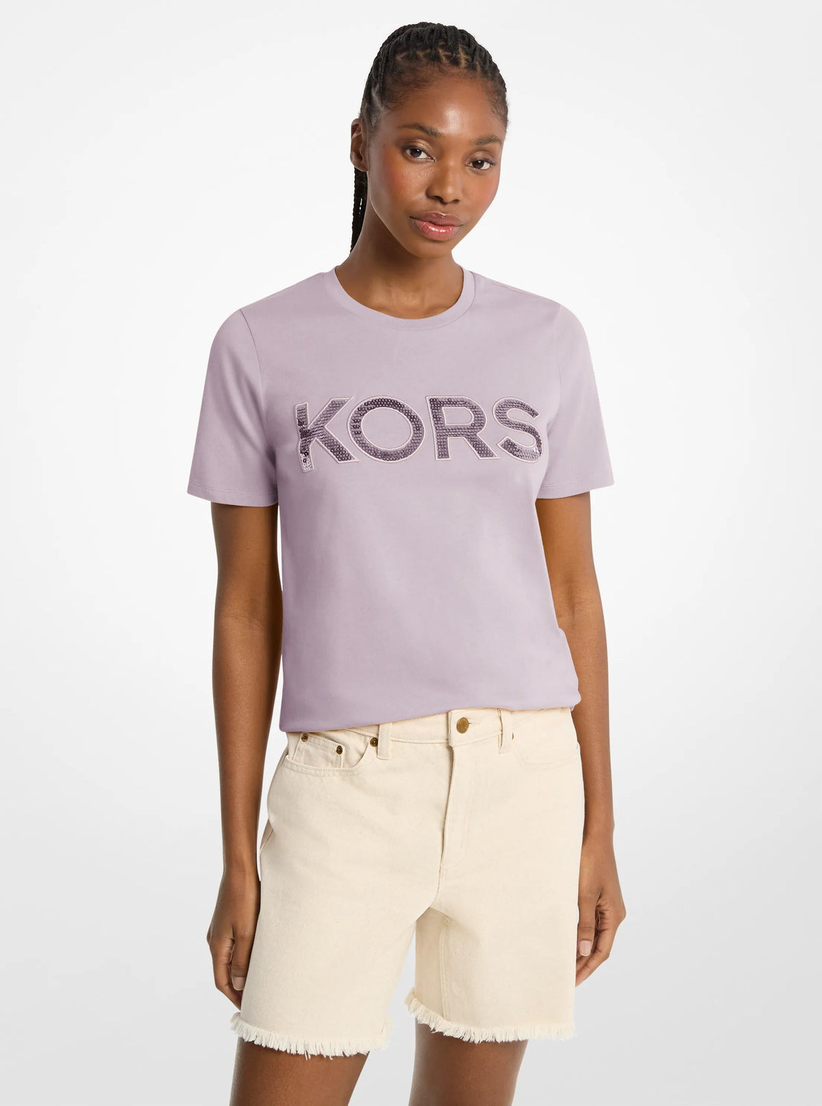 Camiseta de algodón con lentejuelas