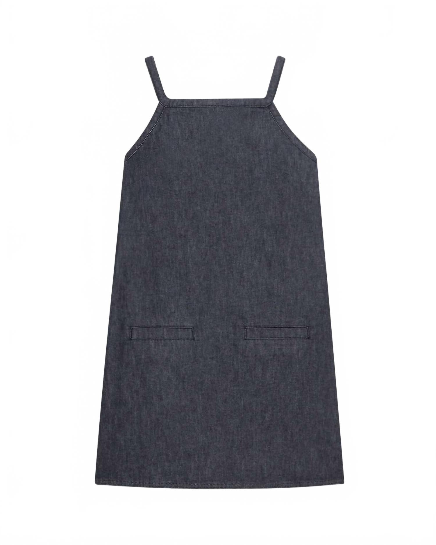 Vestido de mezclilla corto con escote cuadrado