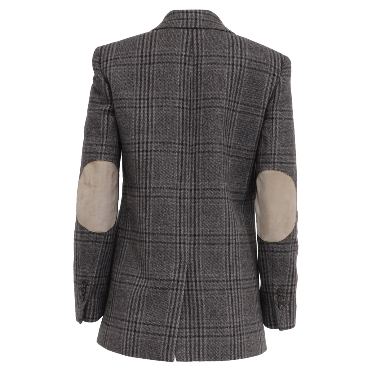 Blazer de lana a cuadros color gris