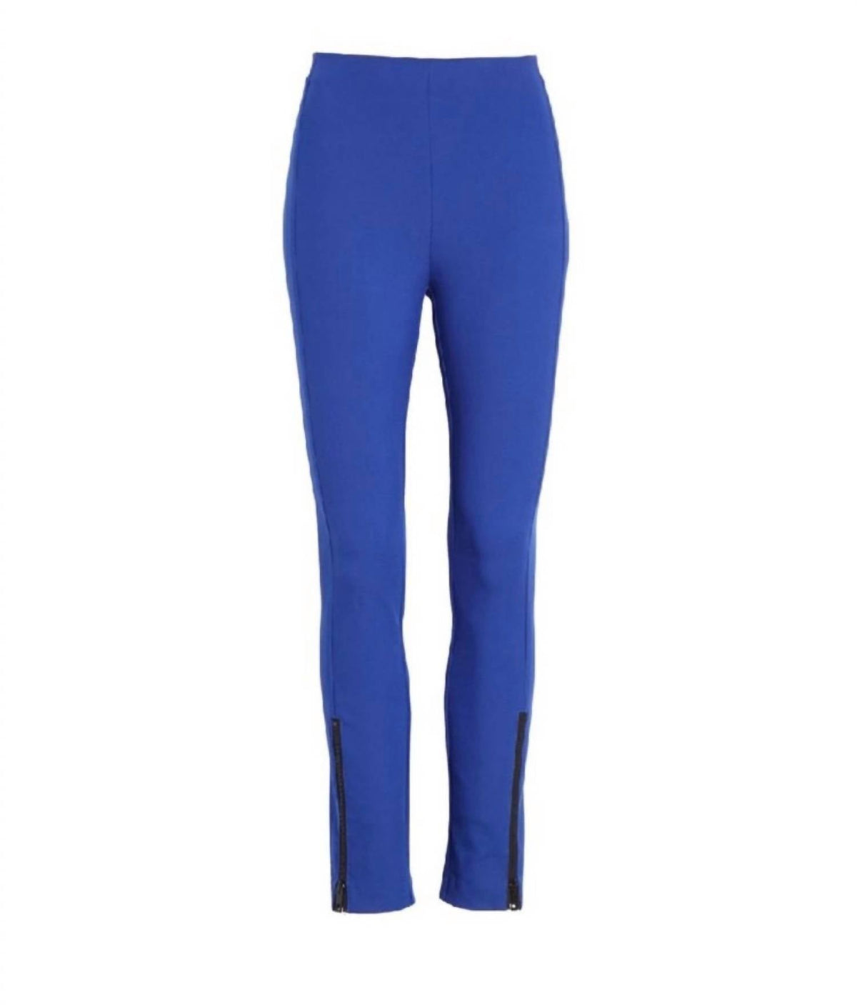 Pantalón de corte ajustado de tiro alto color azul