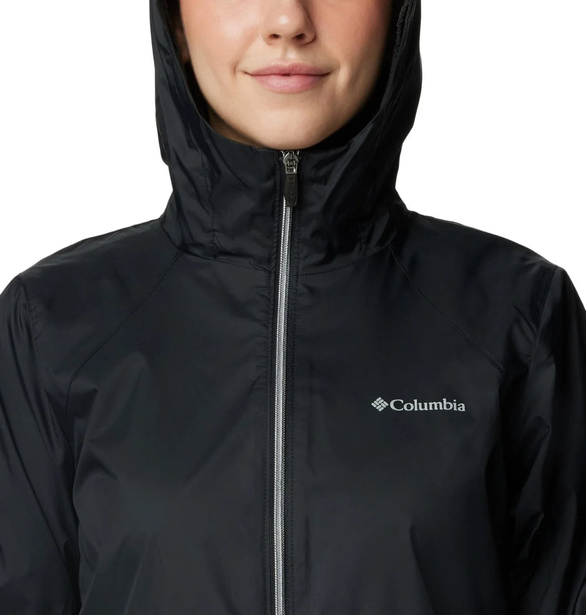 Chaqueta de mujer impermeable color negro