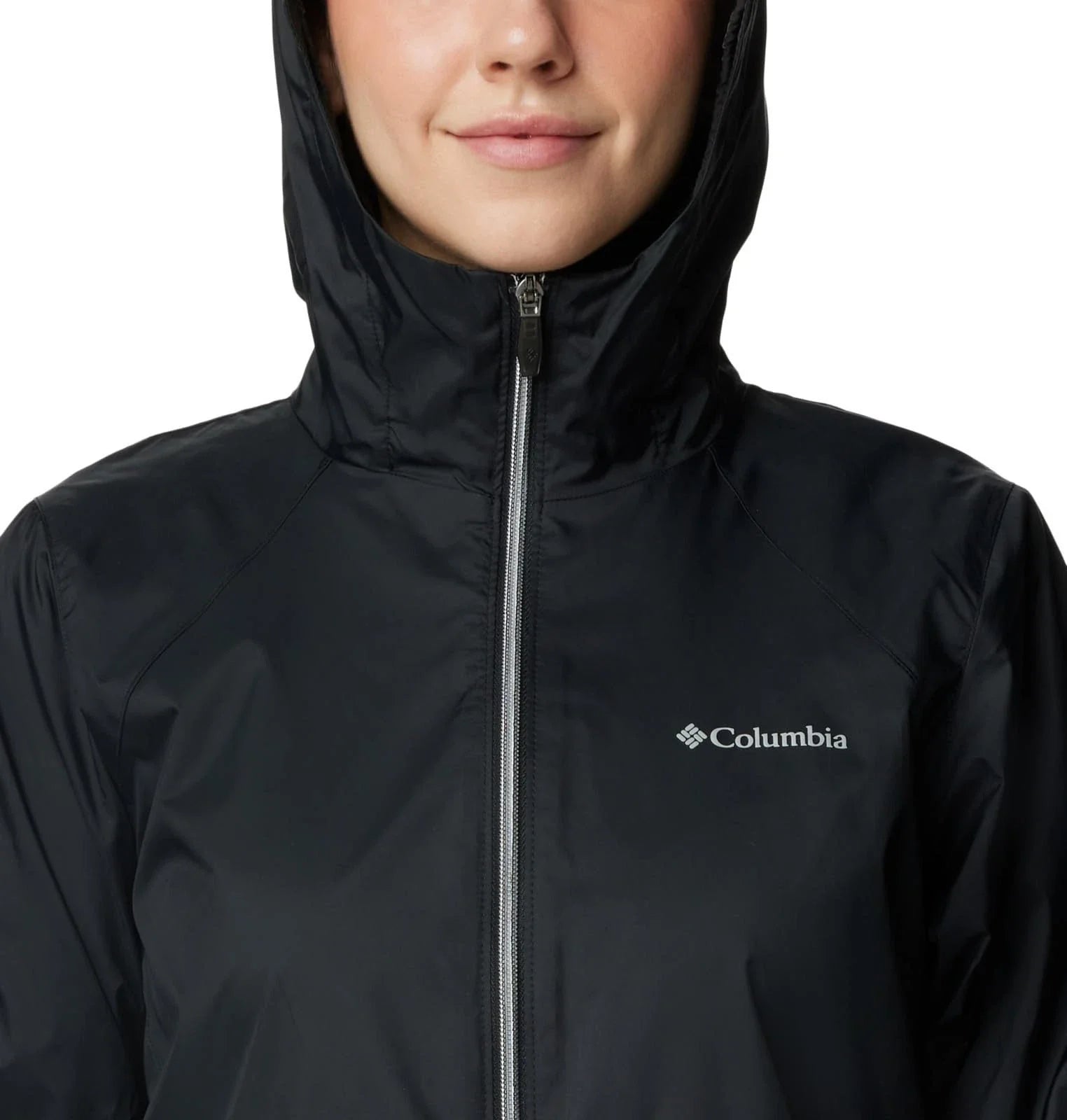 Chaqueta de mujer impermeable color negro