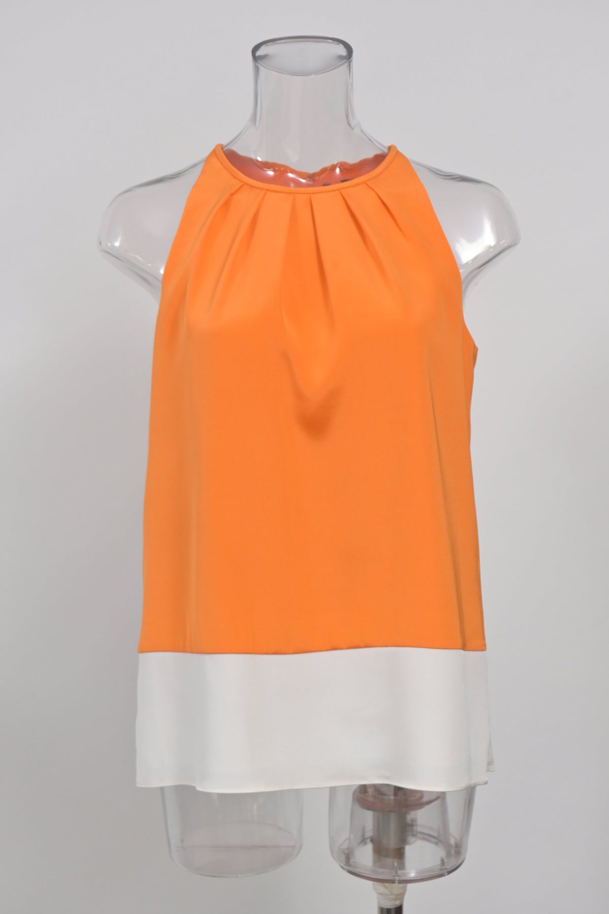 Top de seda color naranja