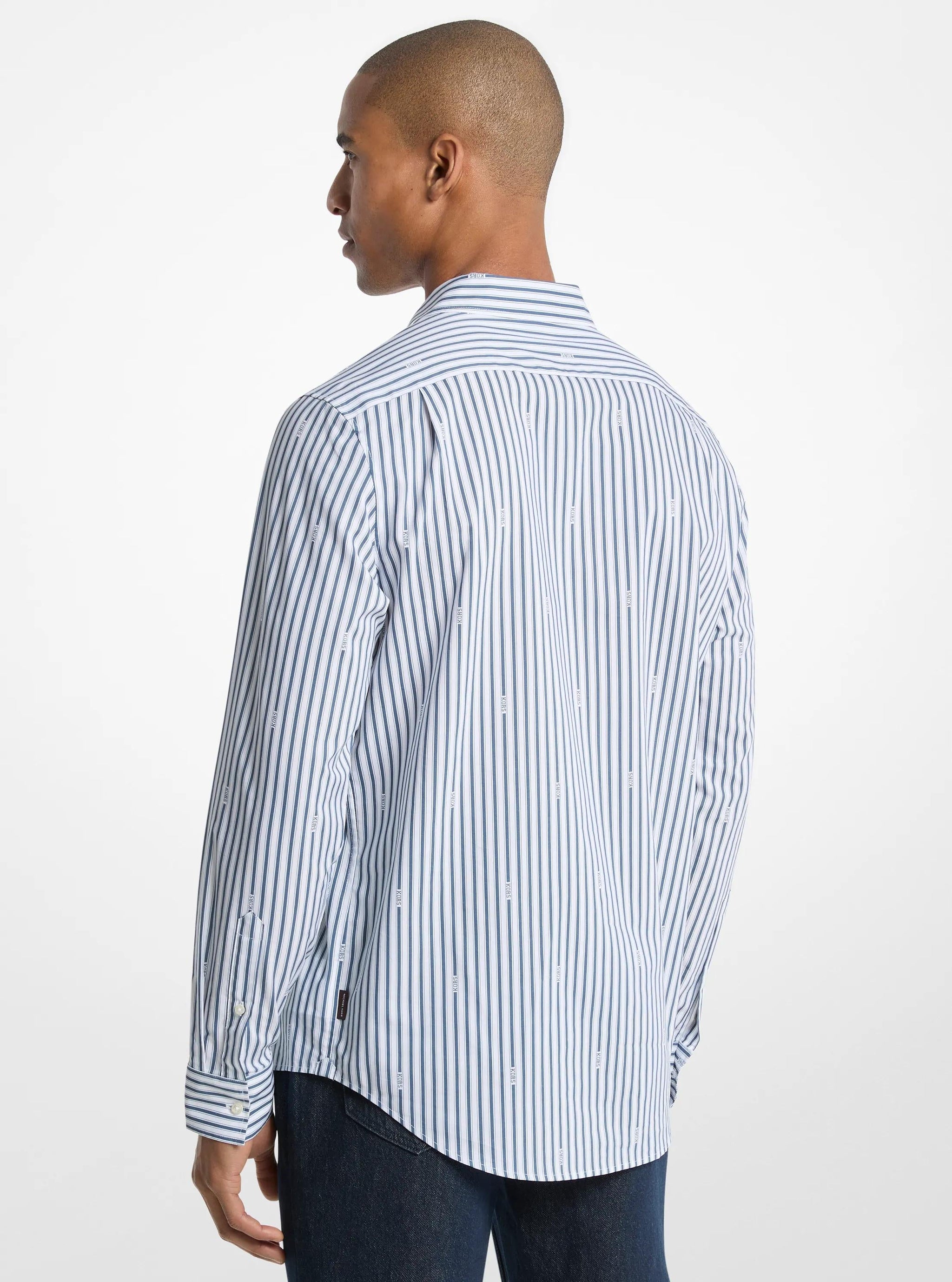 Camisa de mezcla de algodón a rayas