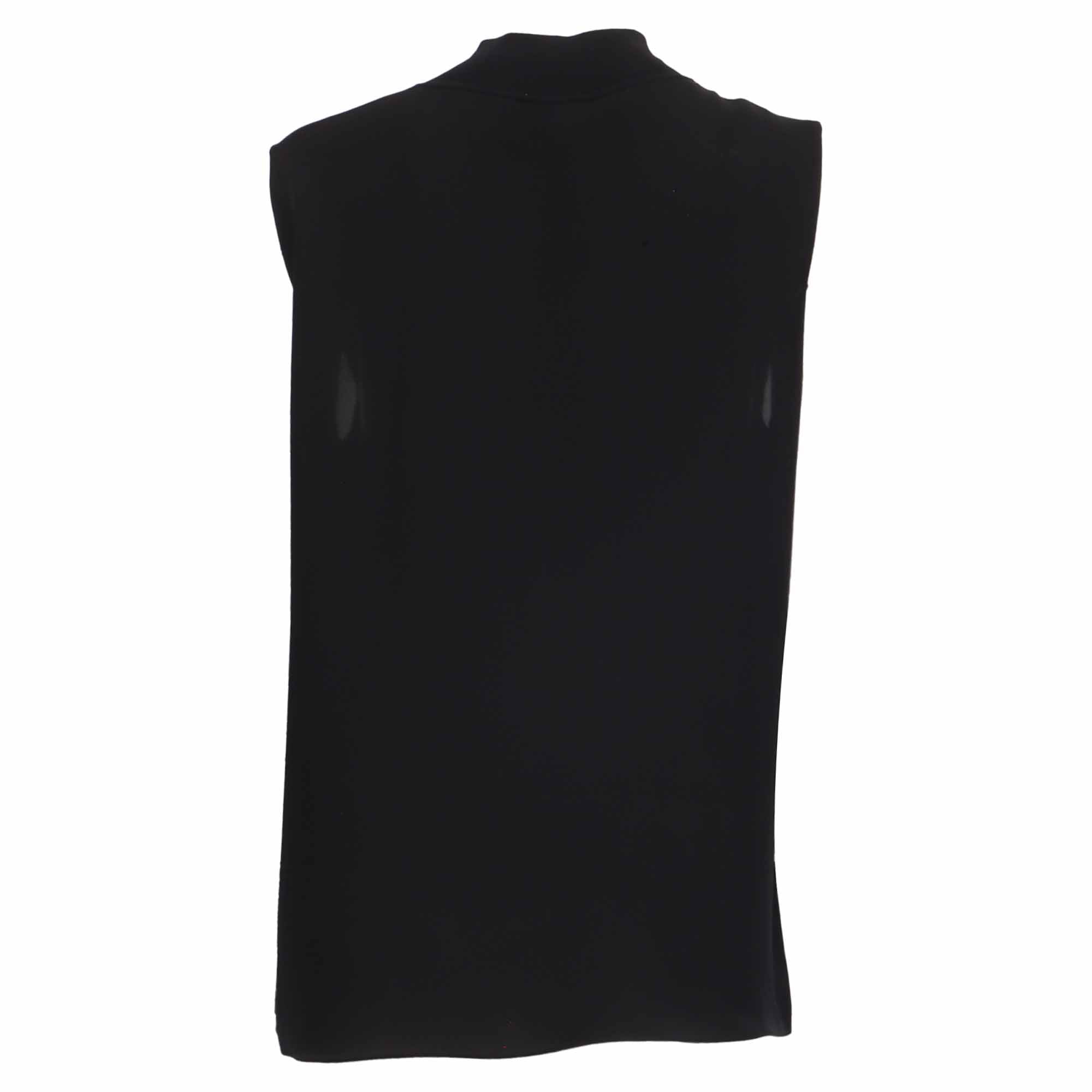 Top de seda con cuello alto color negro