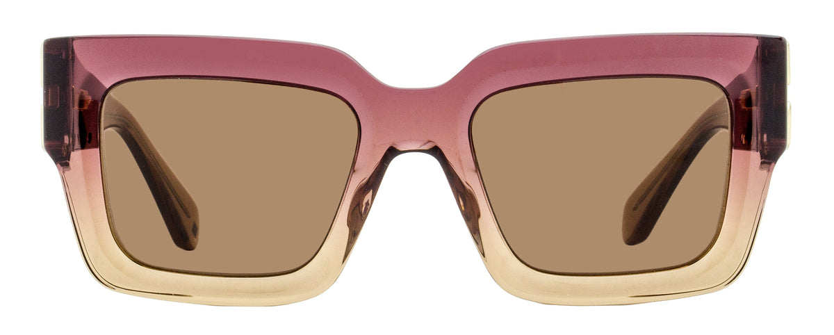 Gafas de sol de mujer de montura cuadrada 52 mm color vinotinto y nude