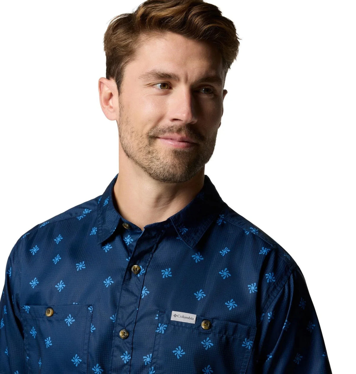 Camisa de hombre con estampado color azul marino