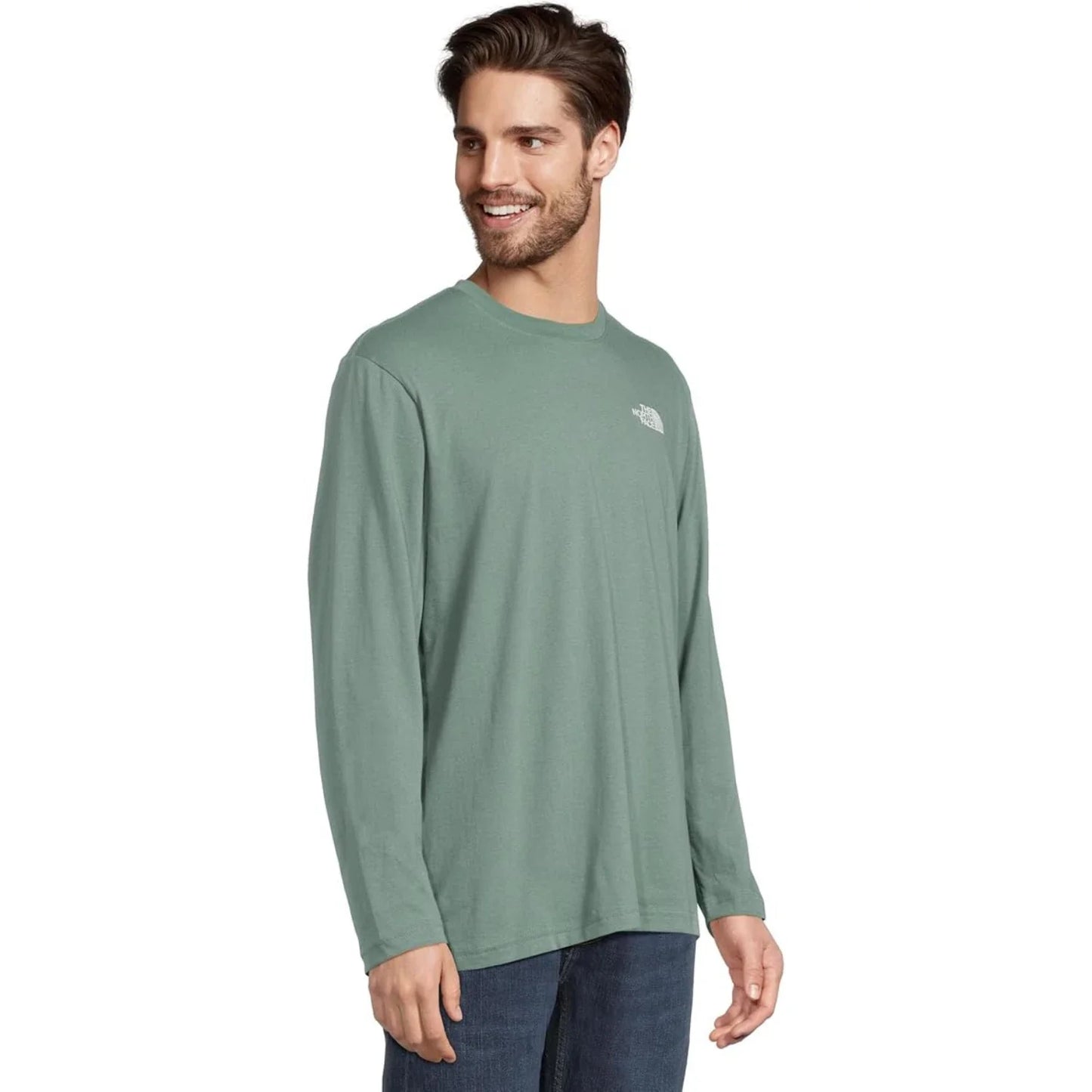 Camiseta de hombre de algodón de manga larga color verde