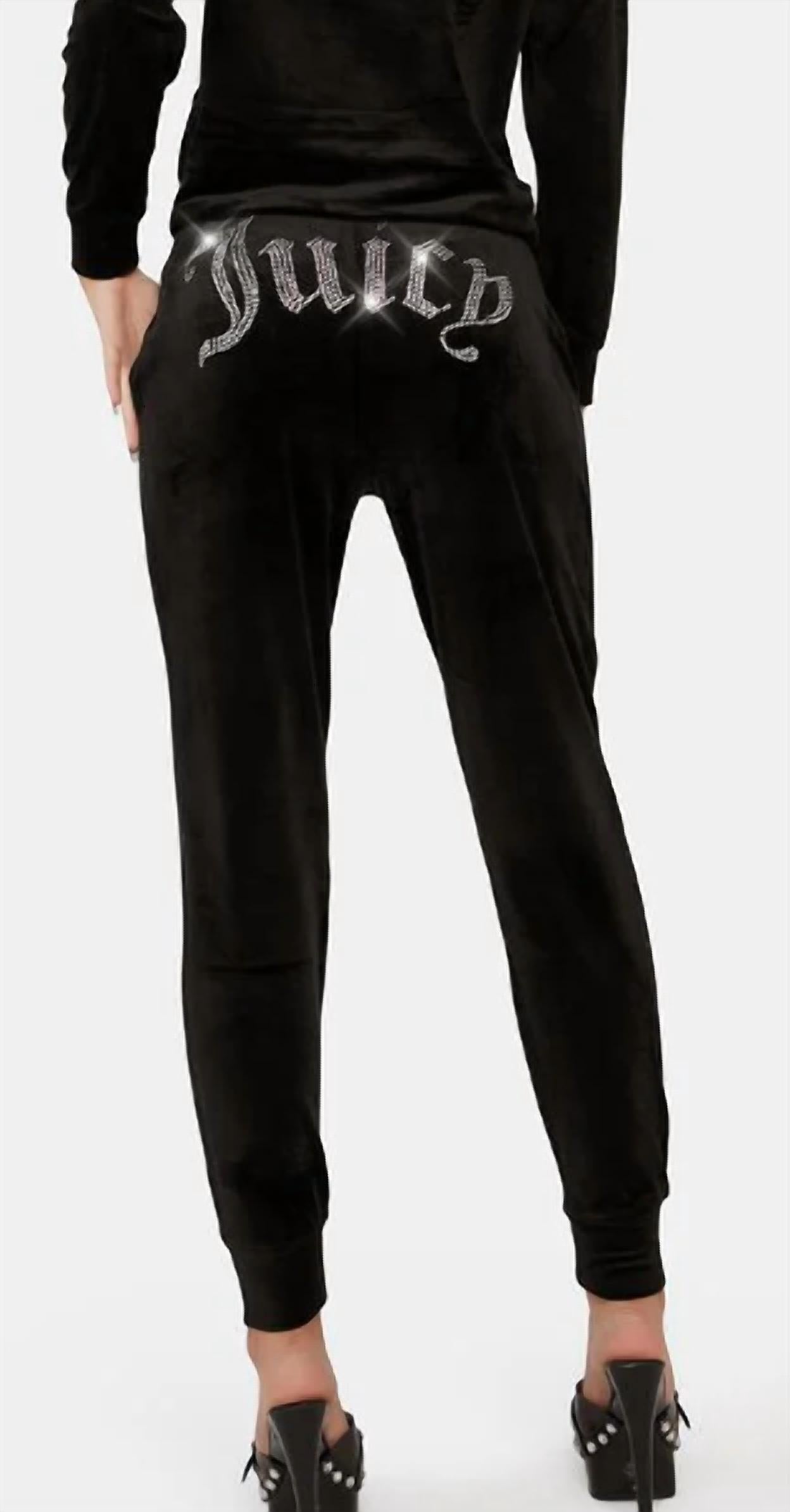 Pantalón deportivo de terciopelo color negro