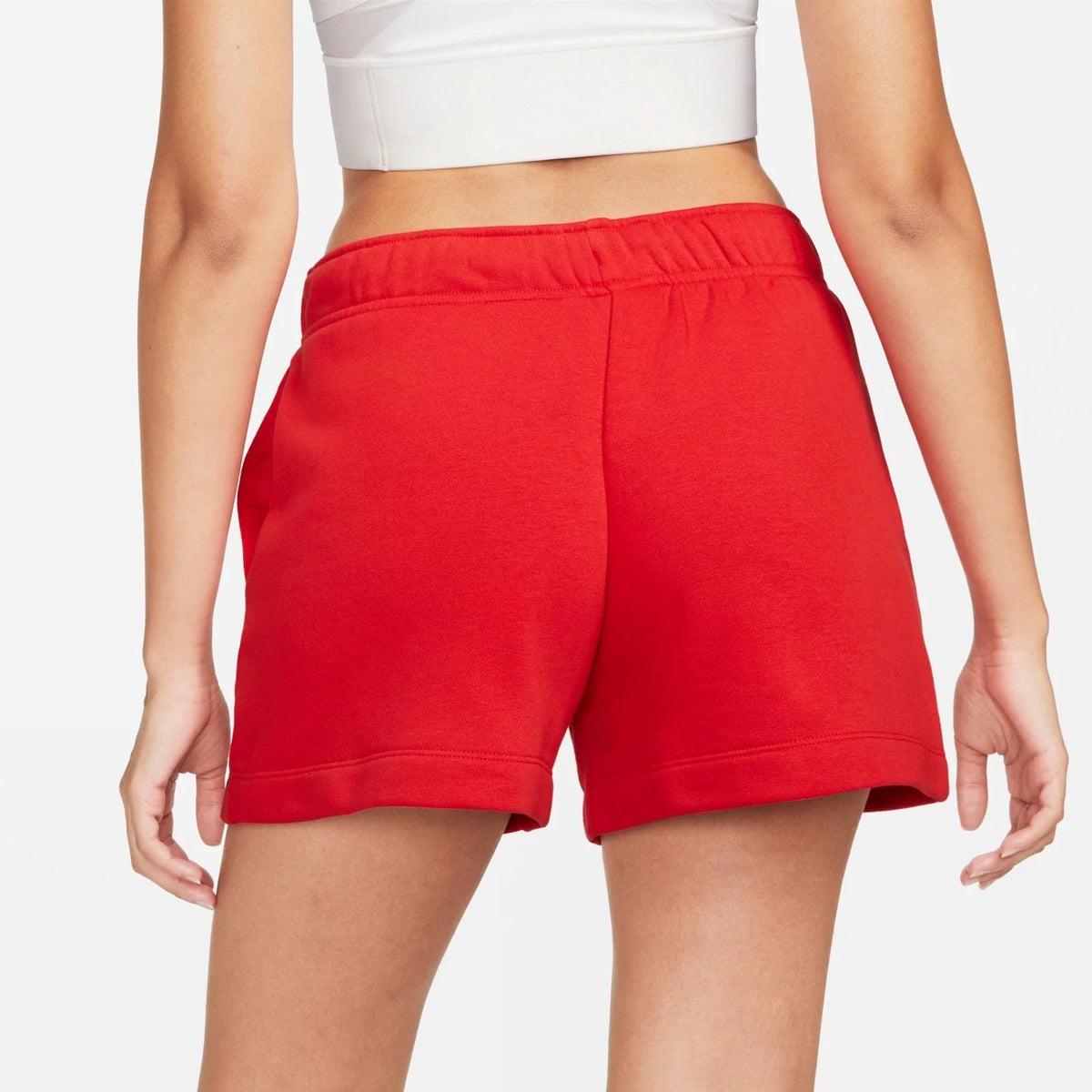 Short de mujer de tiro medio con cintura elástica color rojo