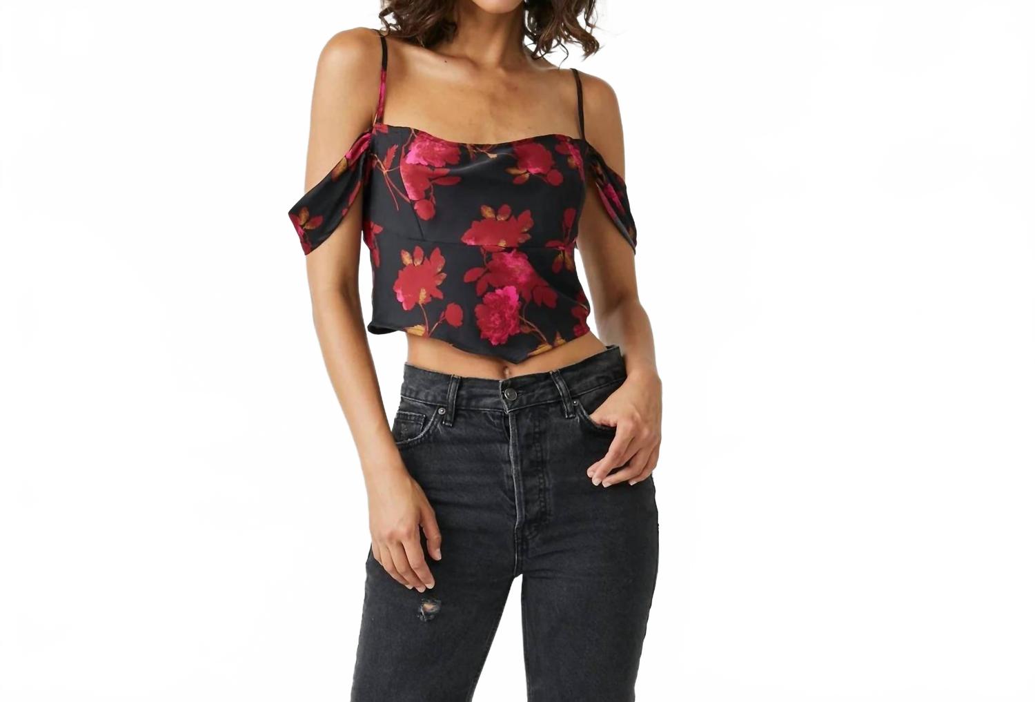 Blusa con estampado color negro