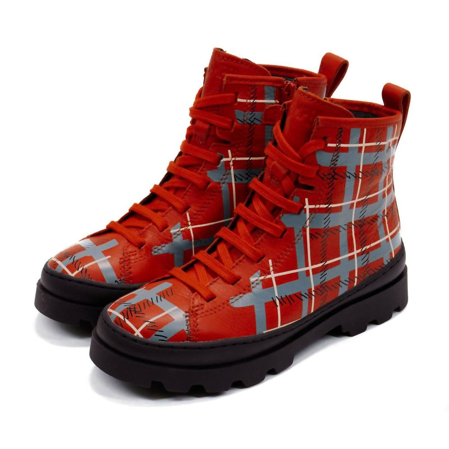 Botas para niña de cuero color rojo