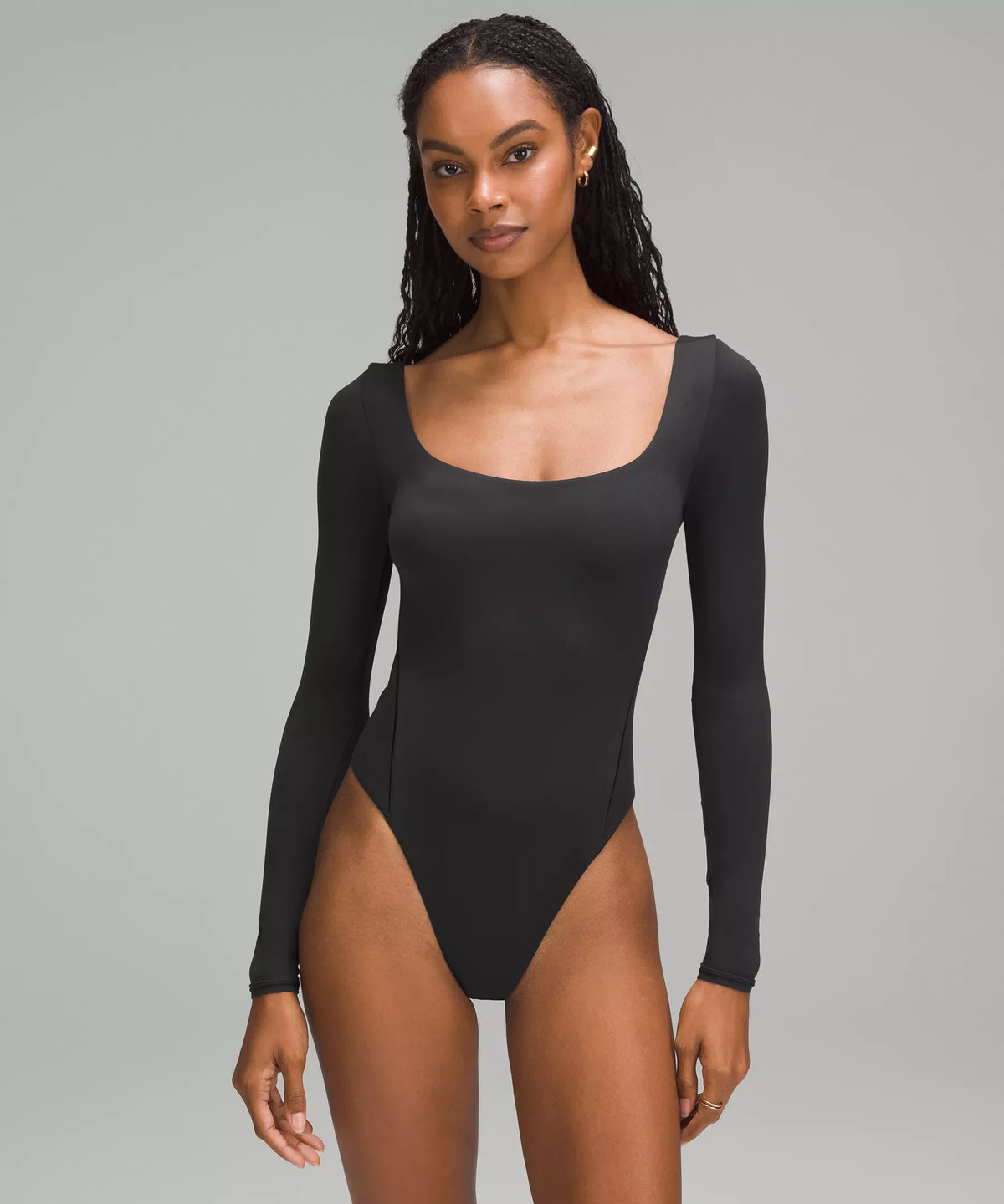 Body de manga larga con escote cuadrado