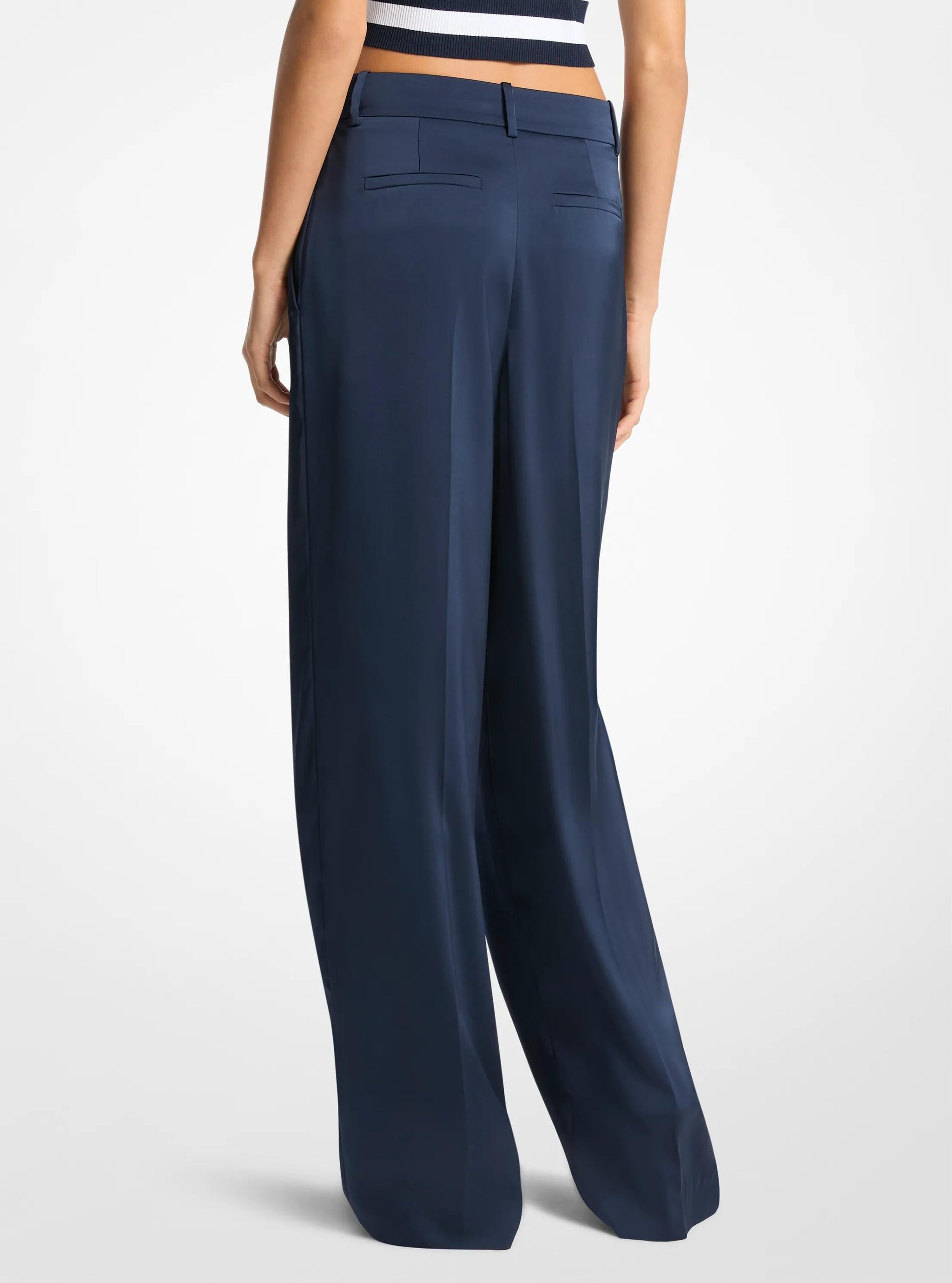 Pantalón de satén de pierna ancha