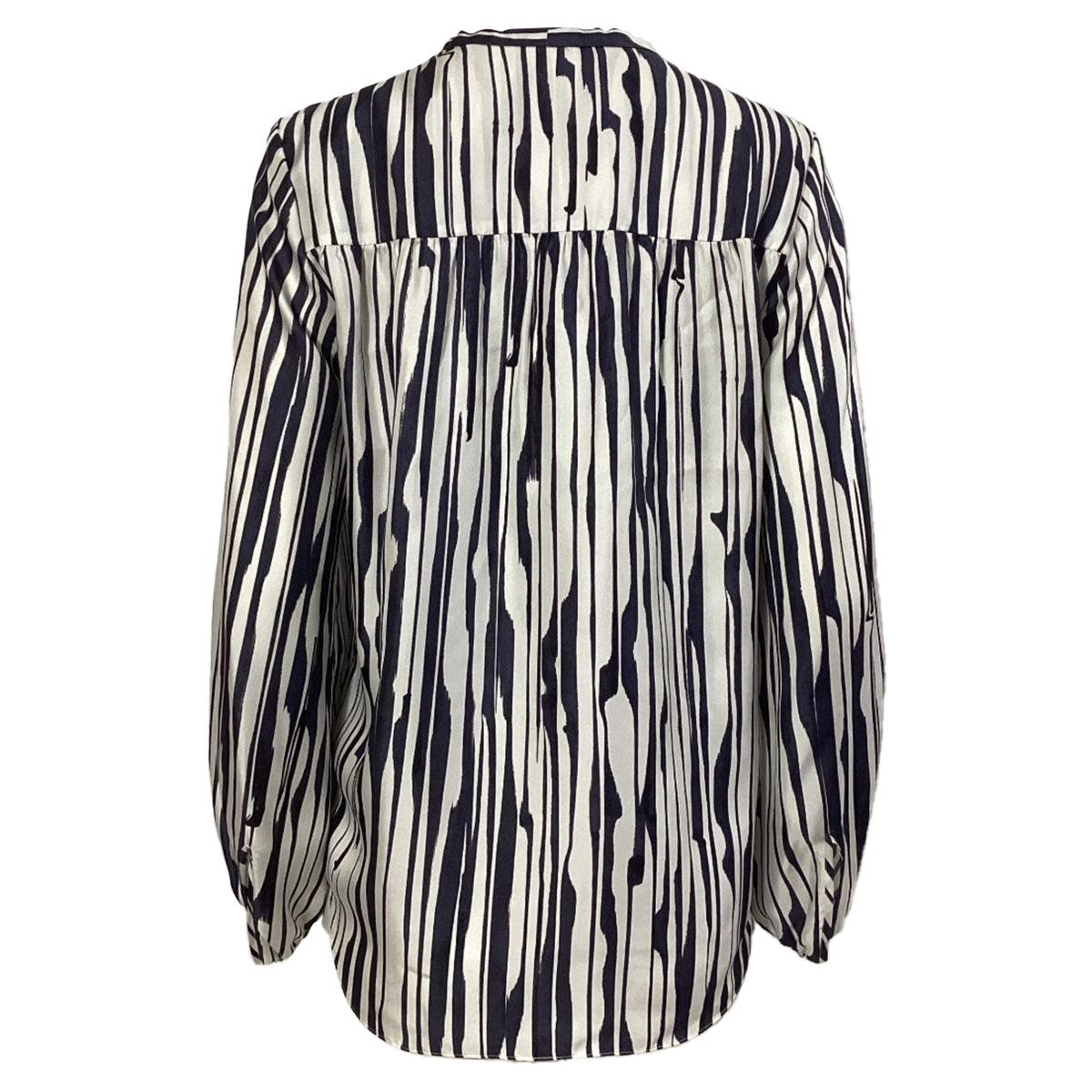 Blusa de seda de manga larga multicolor