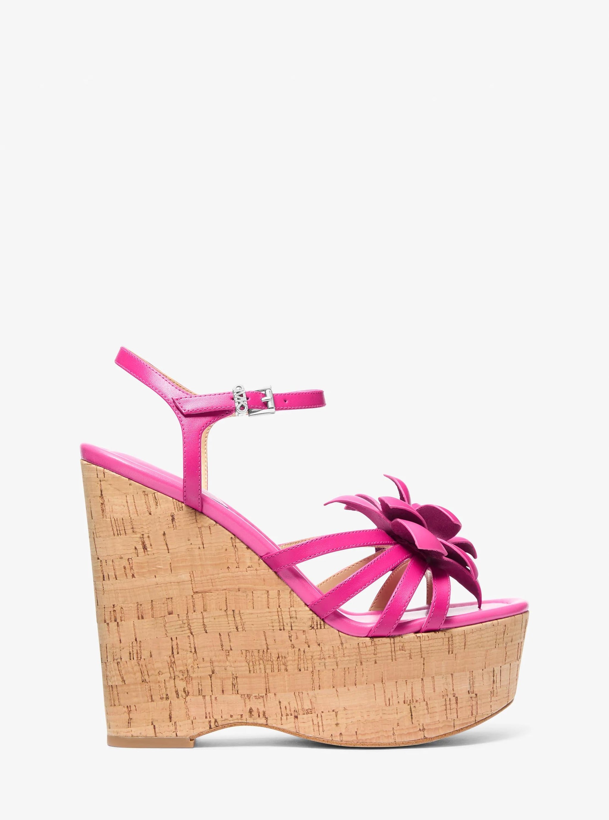 Sandalias de cuero con estampado floral