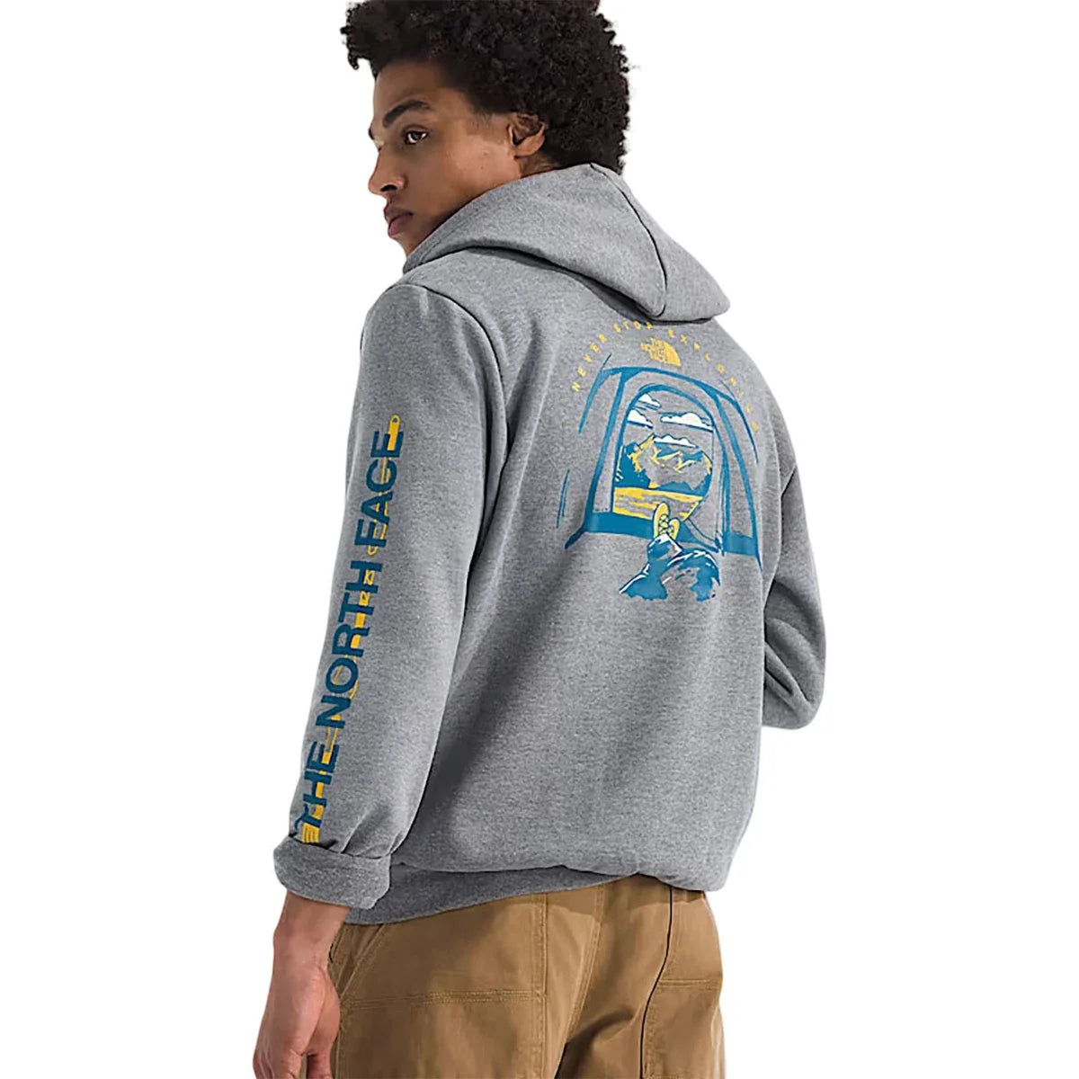Buzo con capucha de hombre con estampado color gris