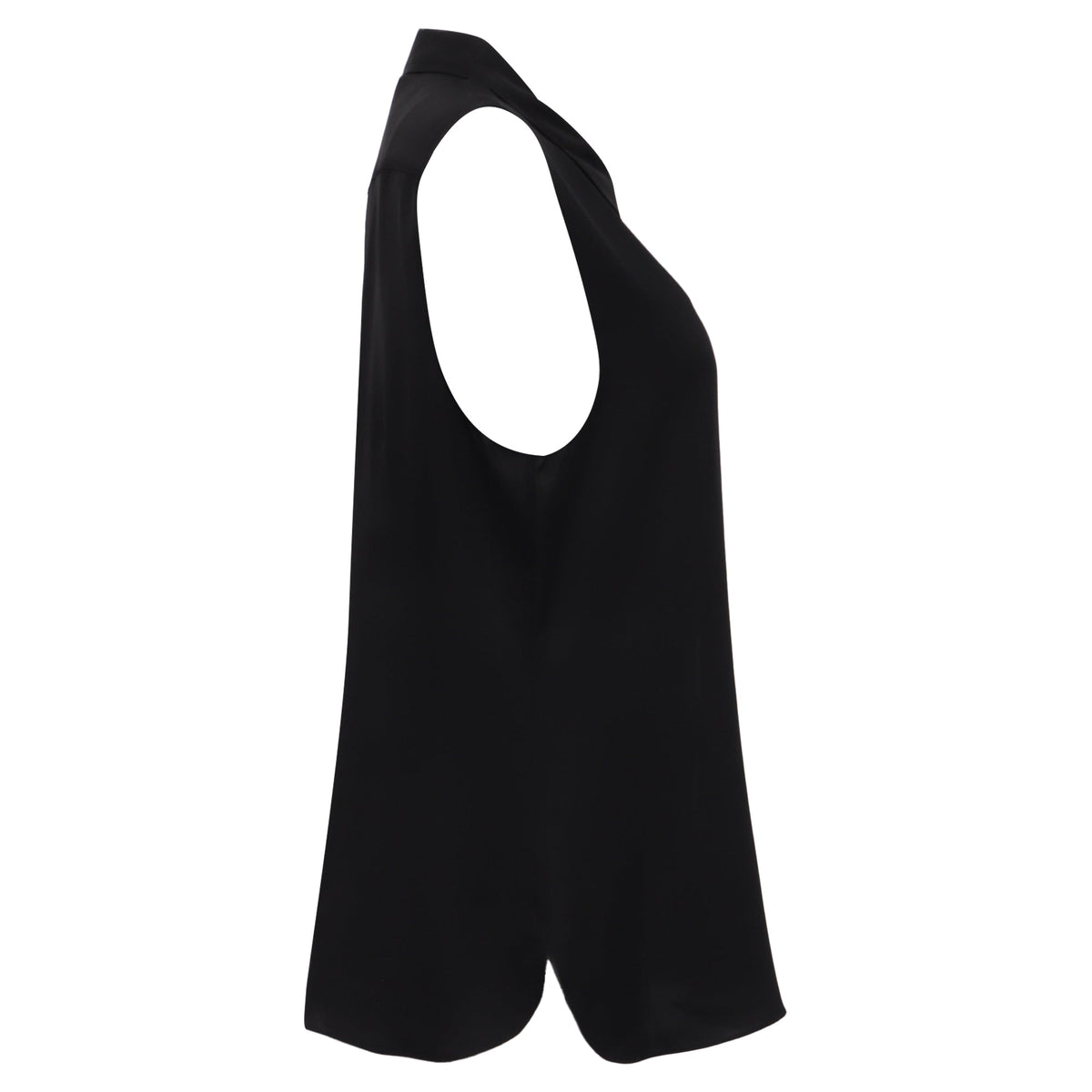 Blusa de seda de manga corta color negro