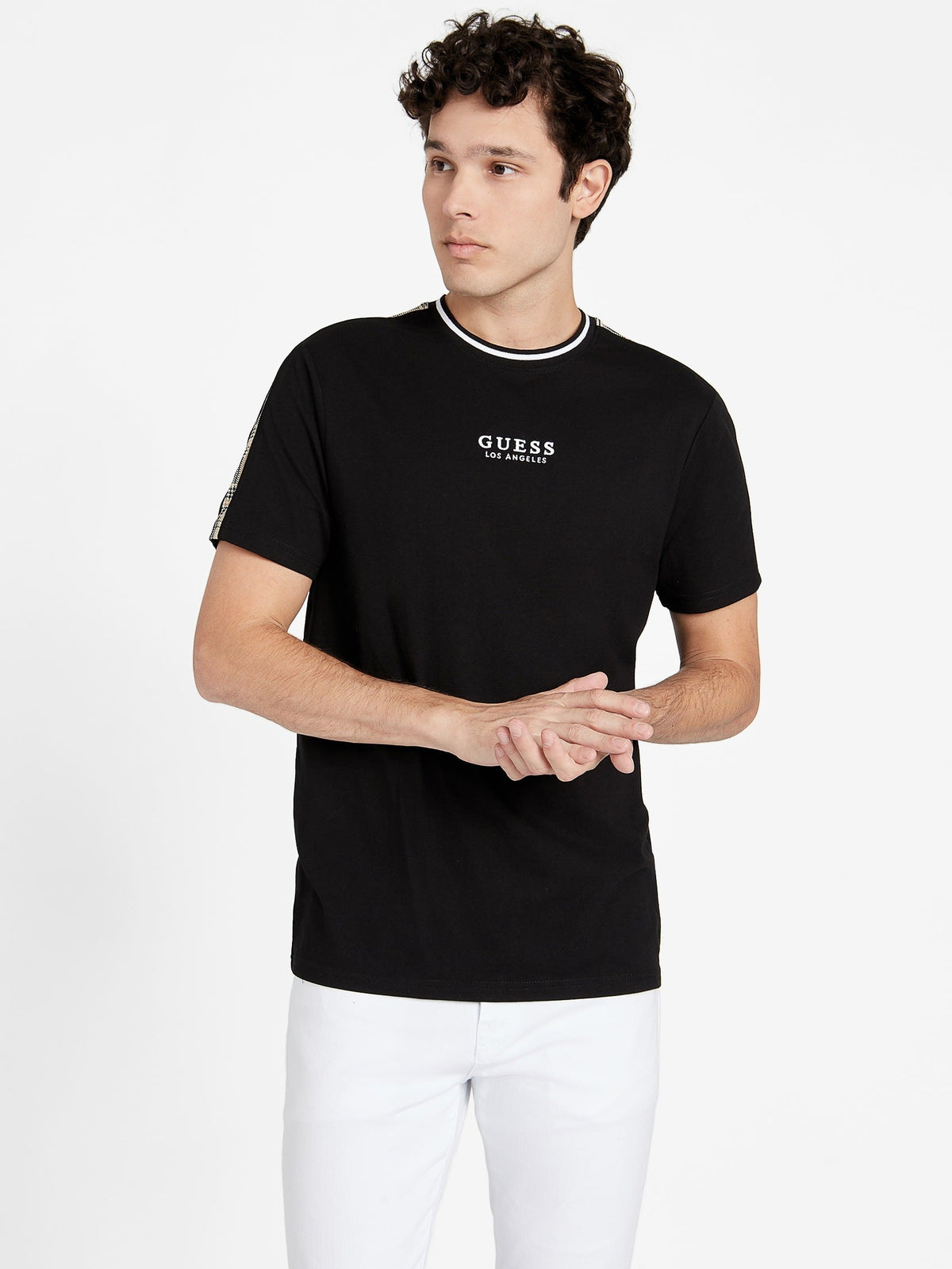 Camiseta con cuello redondo a cuadros