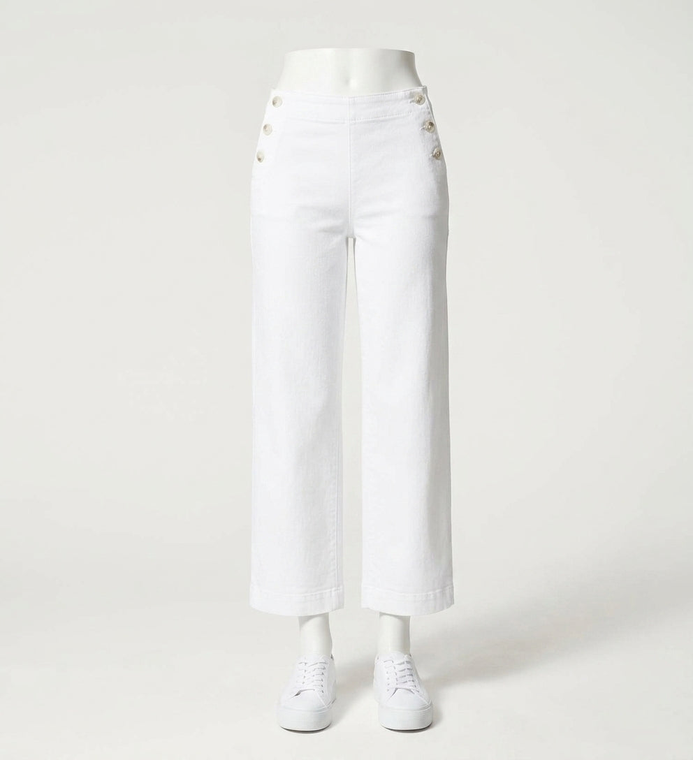 Pantalón de pierna ancha color blanco