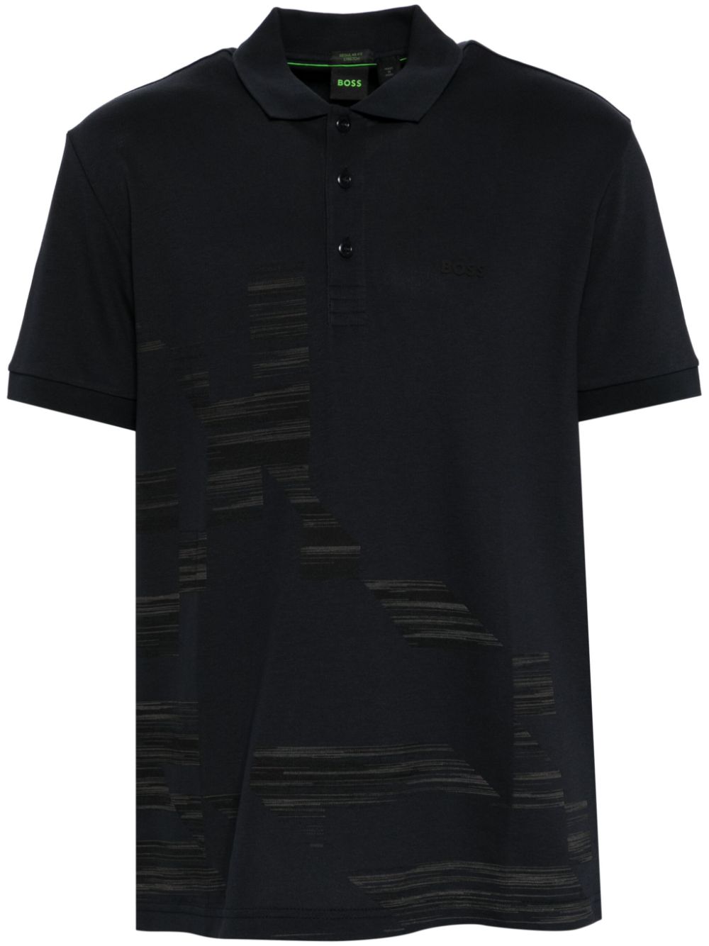 Polo de hombre de manga corta con estampado color azul marino