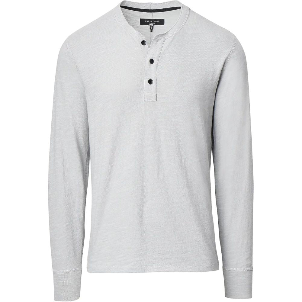 Camiseta con botones de hombre de manga larga color gris