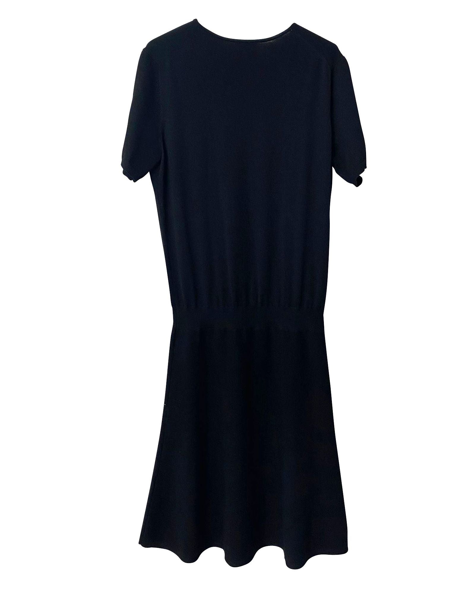 Vestido de lana midi color negro