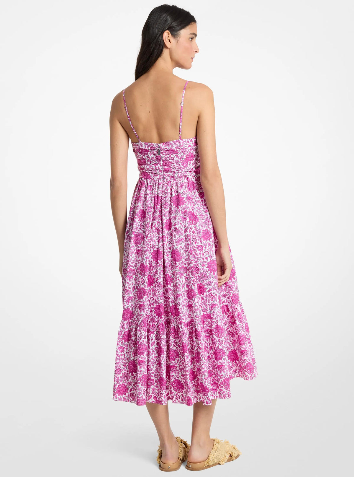 Vestido de algodón midi con estampado floral