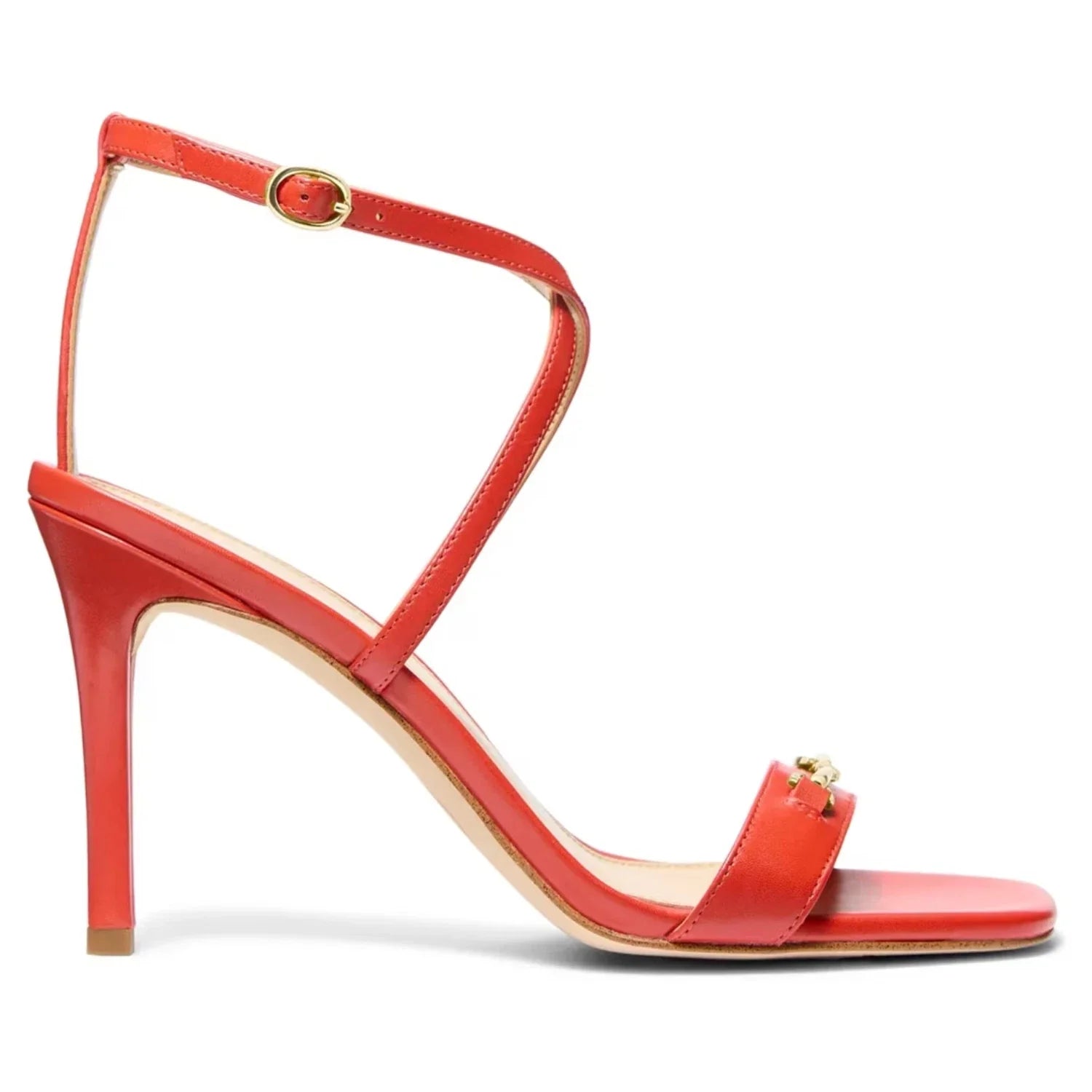 Sandalias de mujer de cuero color rojo